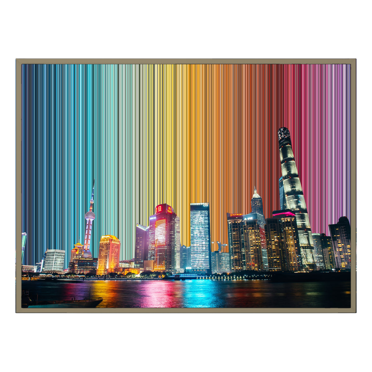 Lienzo con marco flotante, 40×30", marco de madera natural