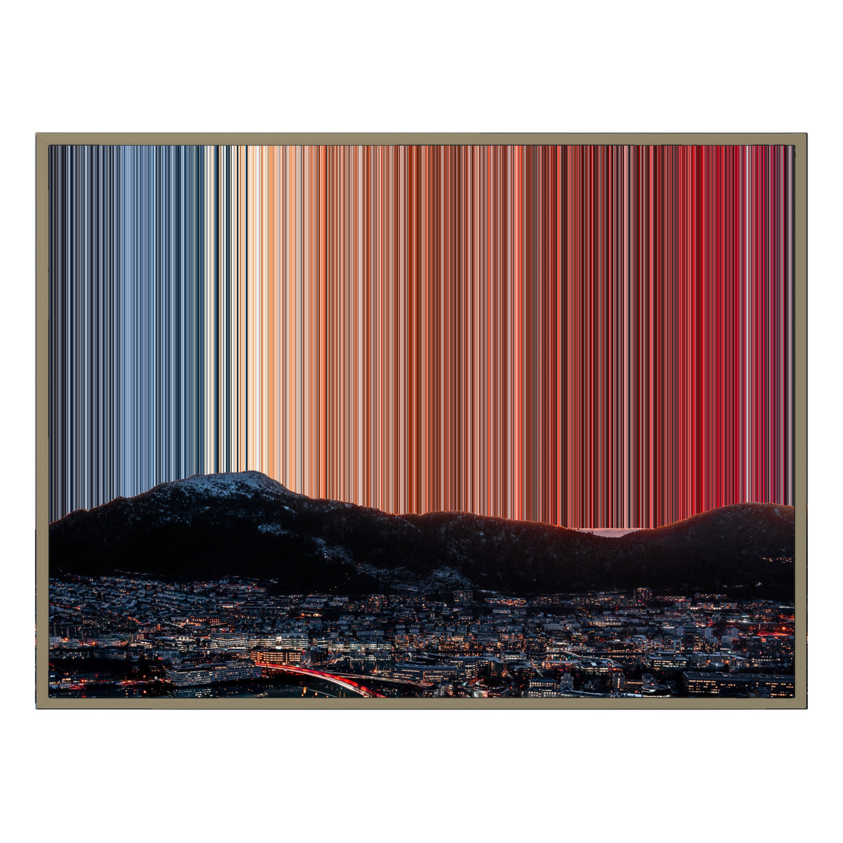 Lienzo con marco flotante, 40×30", marco de madera natural