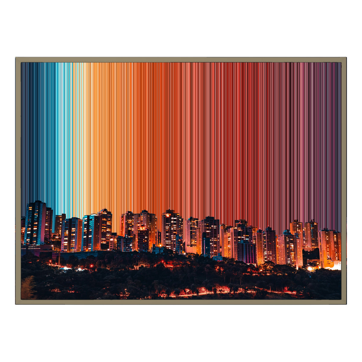 Leinwandbild mit Schattenfugenrahmen im Format 40×30", Rahmen aus Naturholz