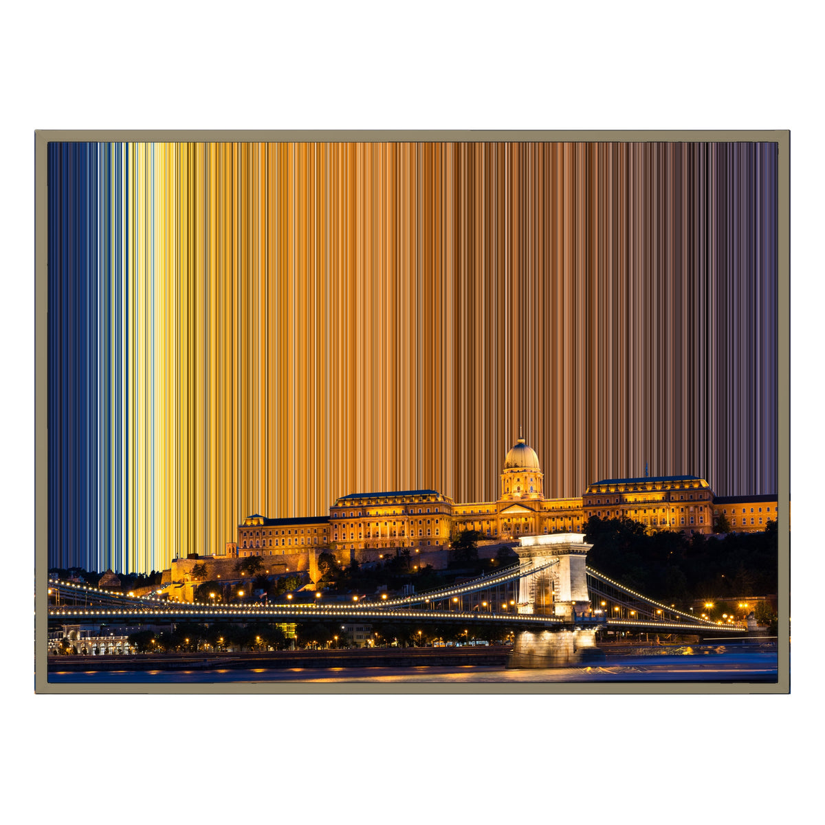 Lienzo con marco flotante, 40×30", marco de madera natural