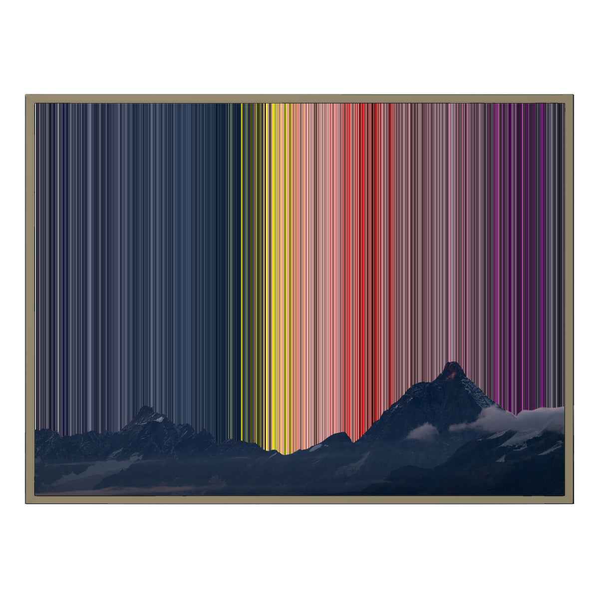 Lærred i floater-ramme, 40×30", ramme i naturtræ