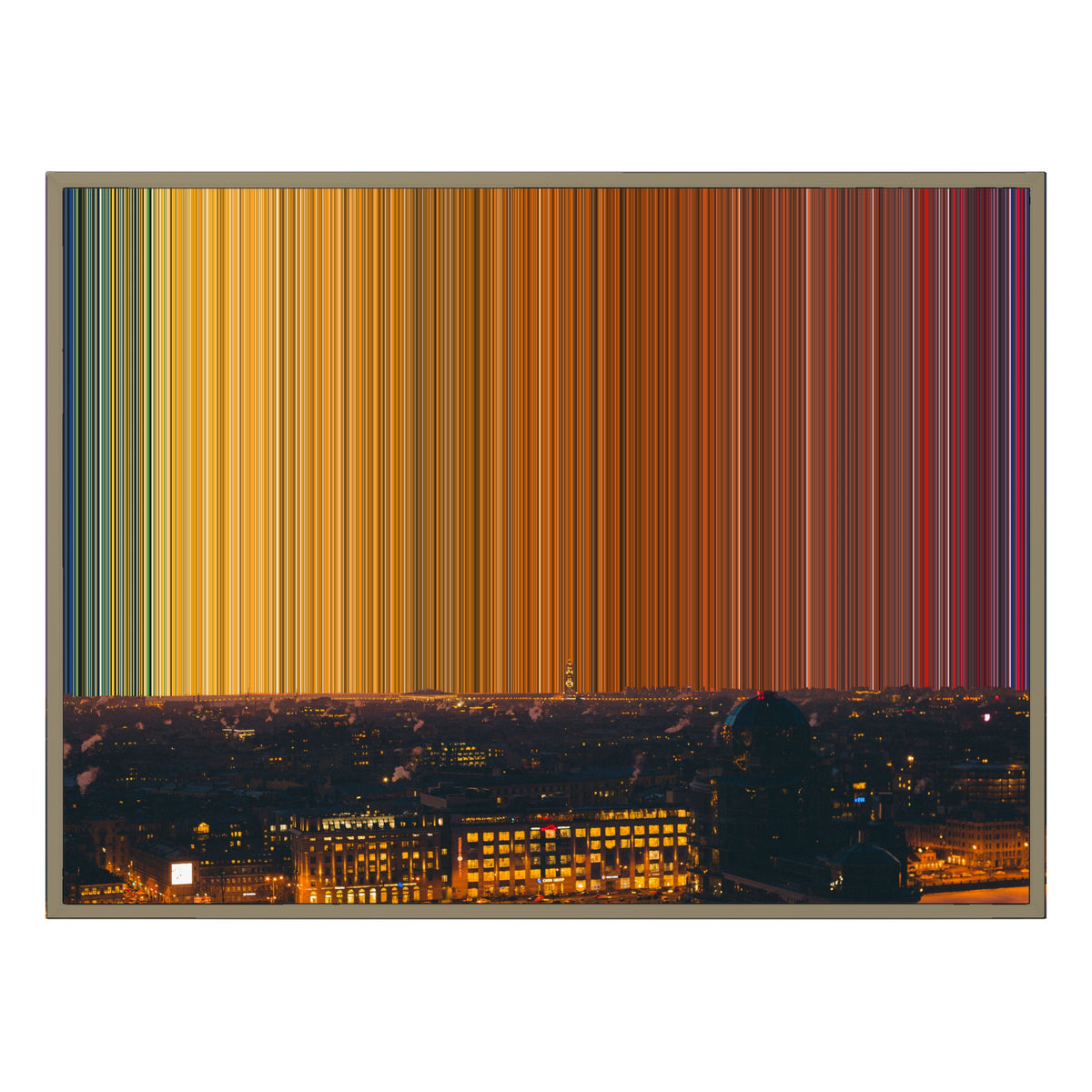 Lærred i floater-ramme, 40×30", ramme i naturtræ