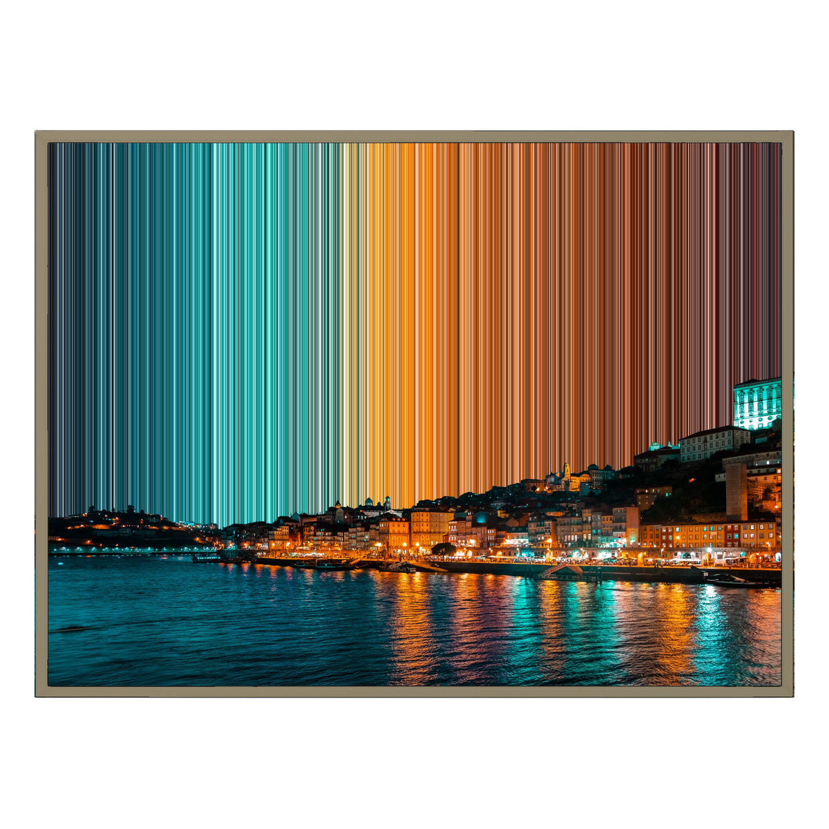 Lienzo con marco flotante, 40×30", marco de madera natural