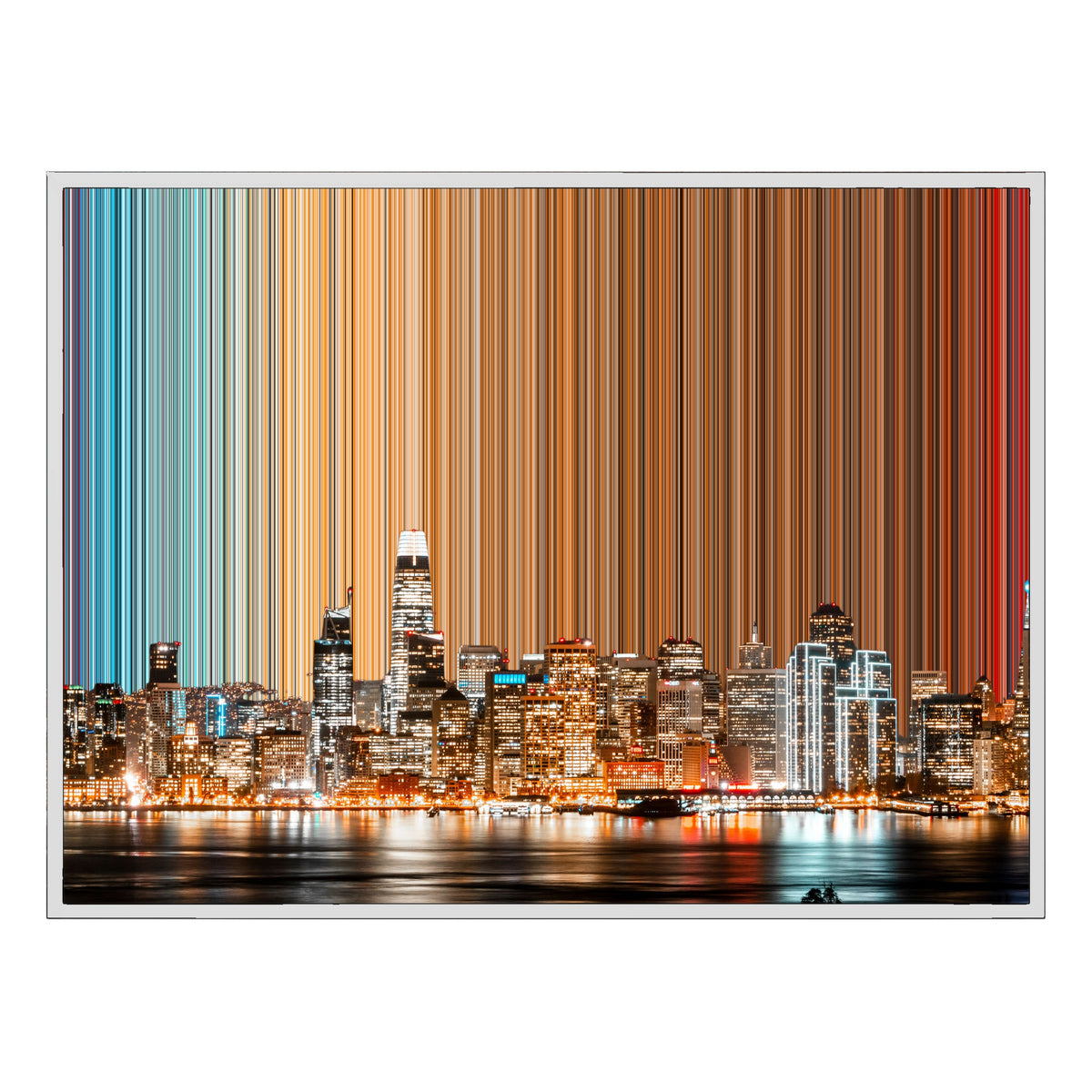 Lerret i floaterramme, 40×30", hvit ramme