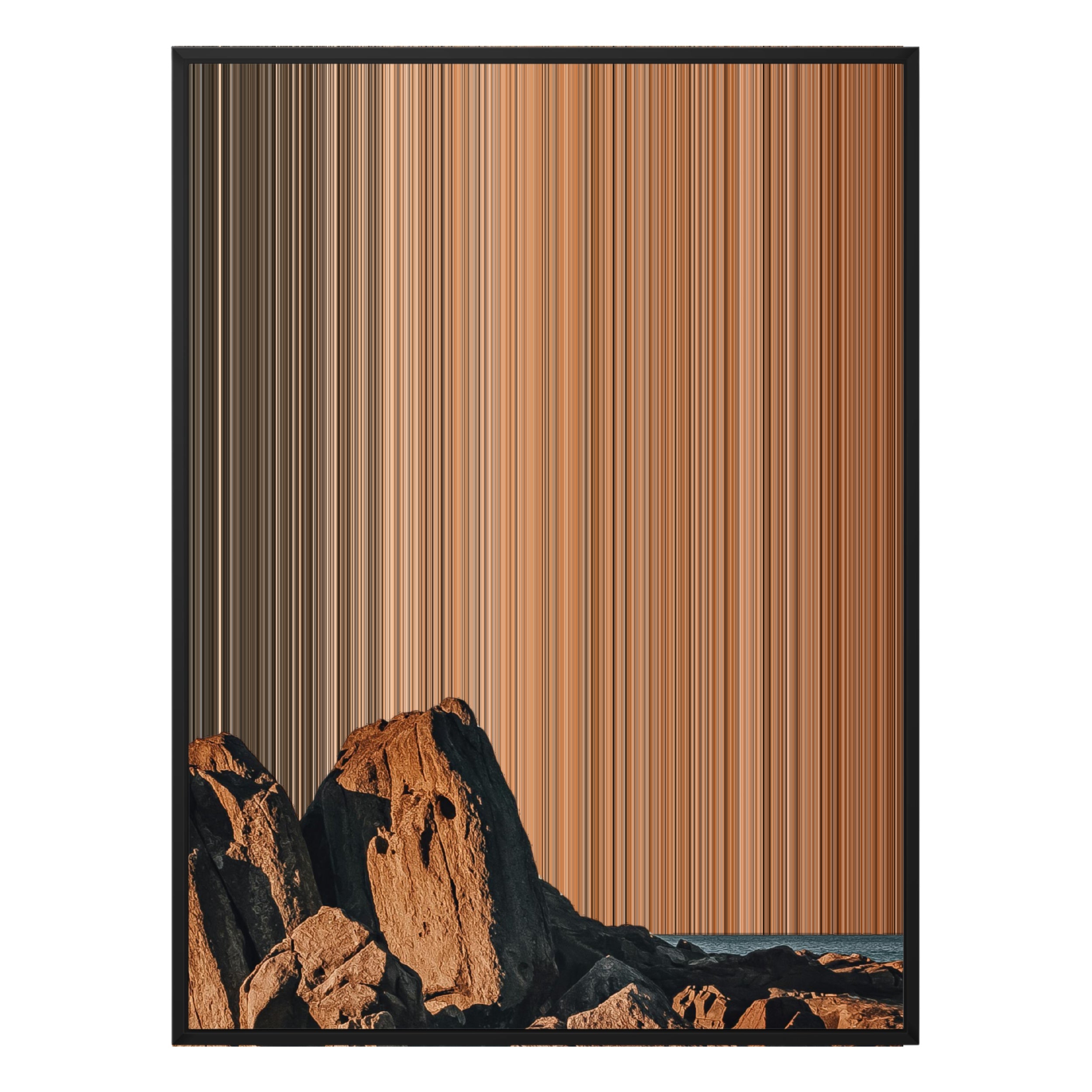 40×32" Metallic Float Frame Canvas - Black Frame variant