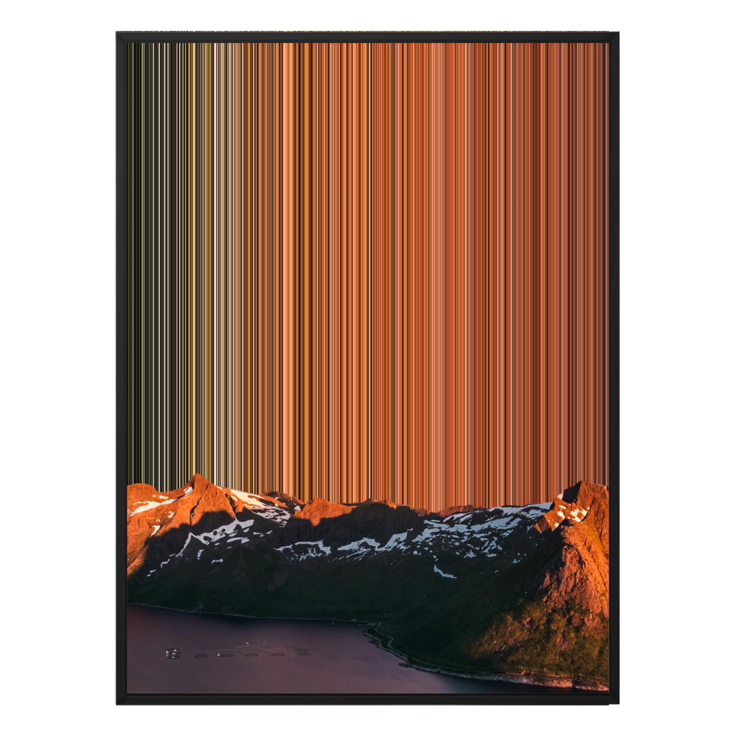 40×32" Metallic Float Frame Canvas - Black Frame variant