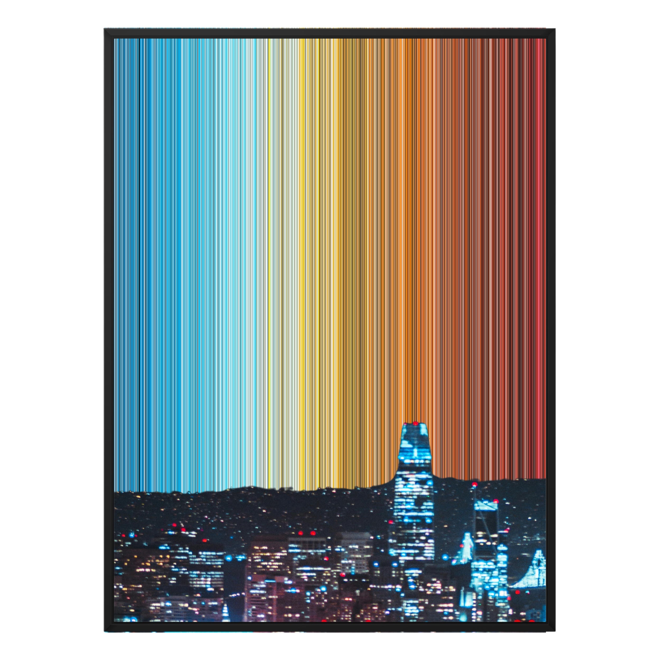 40×32" Metallic Float Frame Canvas - Black Frame variant