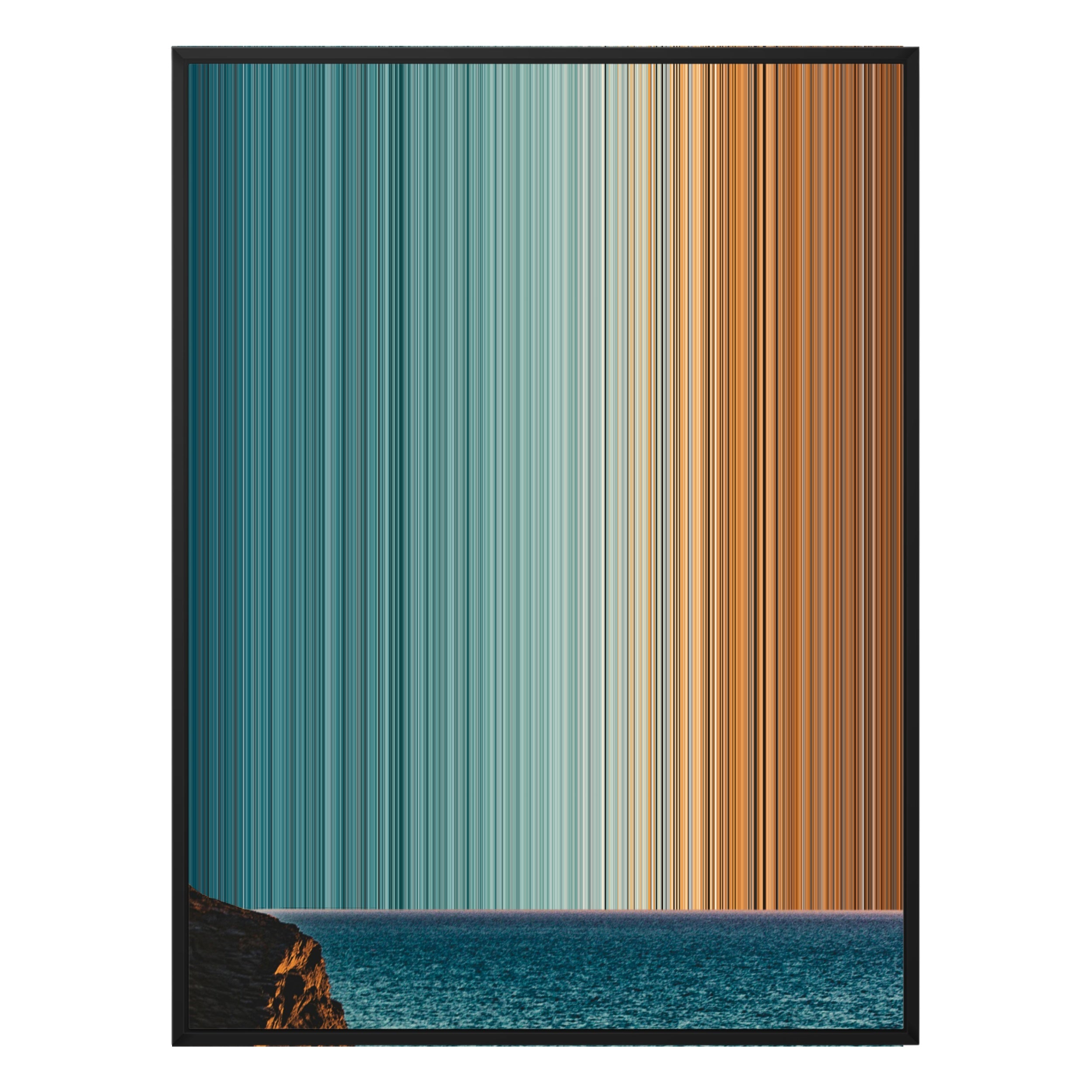 40×32" Metallic Float Frame Canvas - Black Frame variant