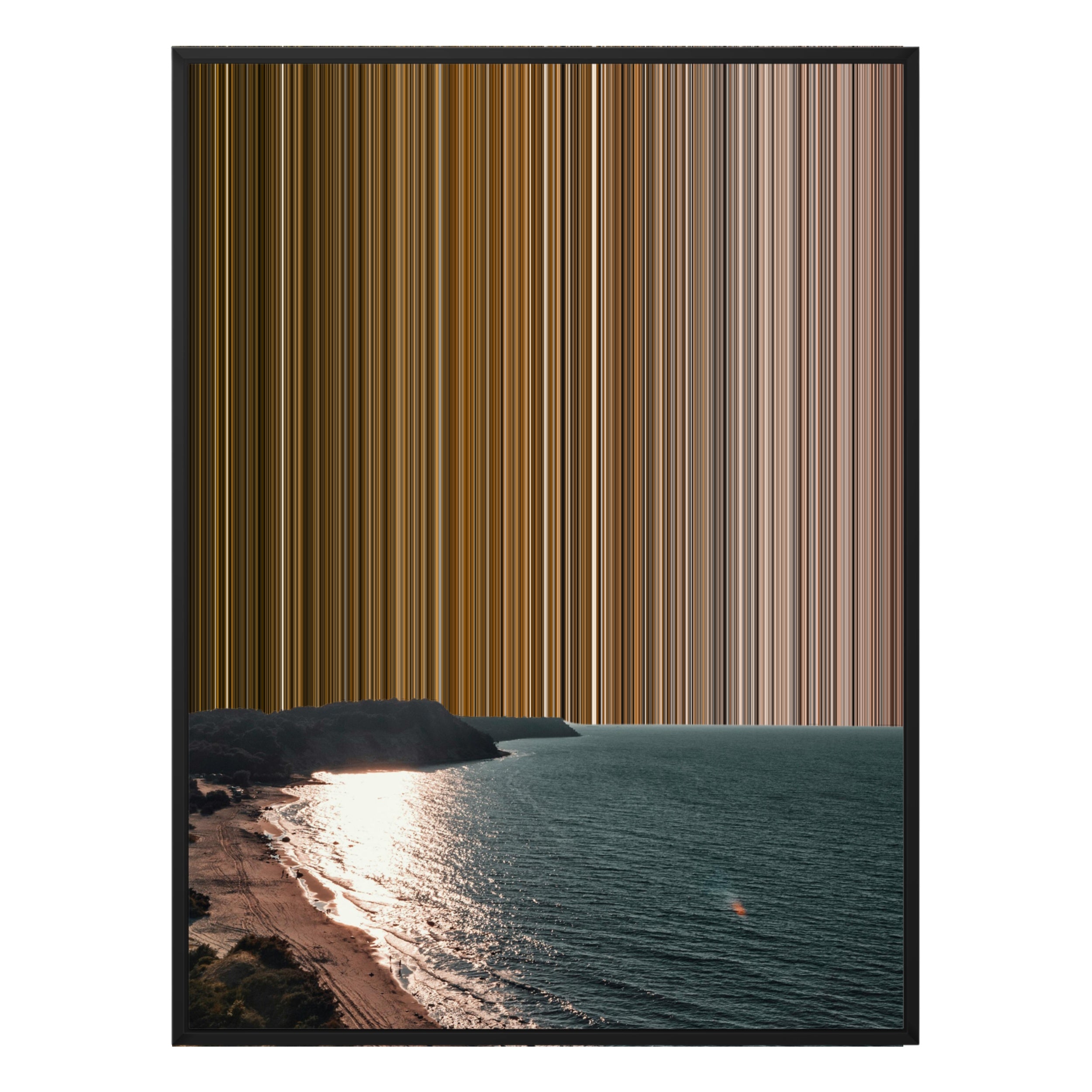 40×32" Metallic Float Frame Canvas - Black Frame variant