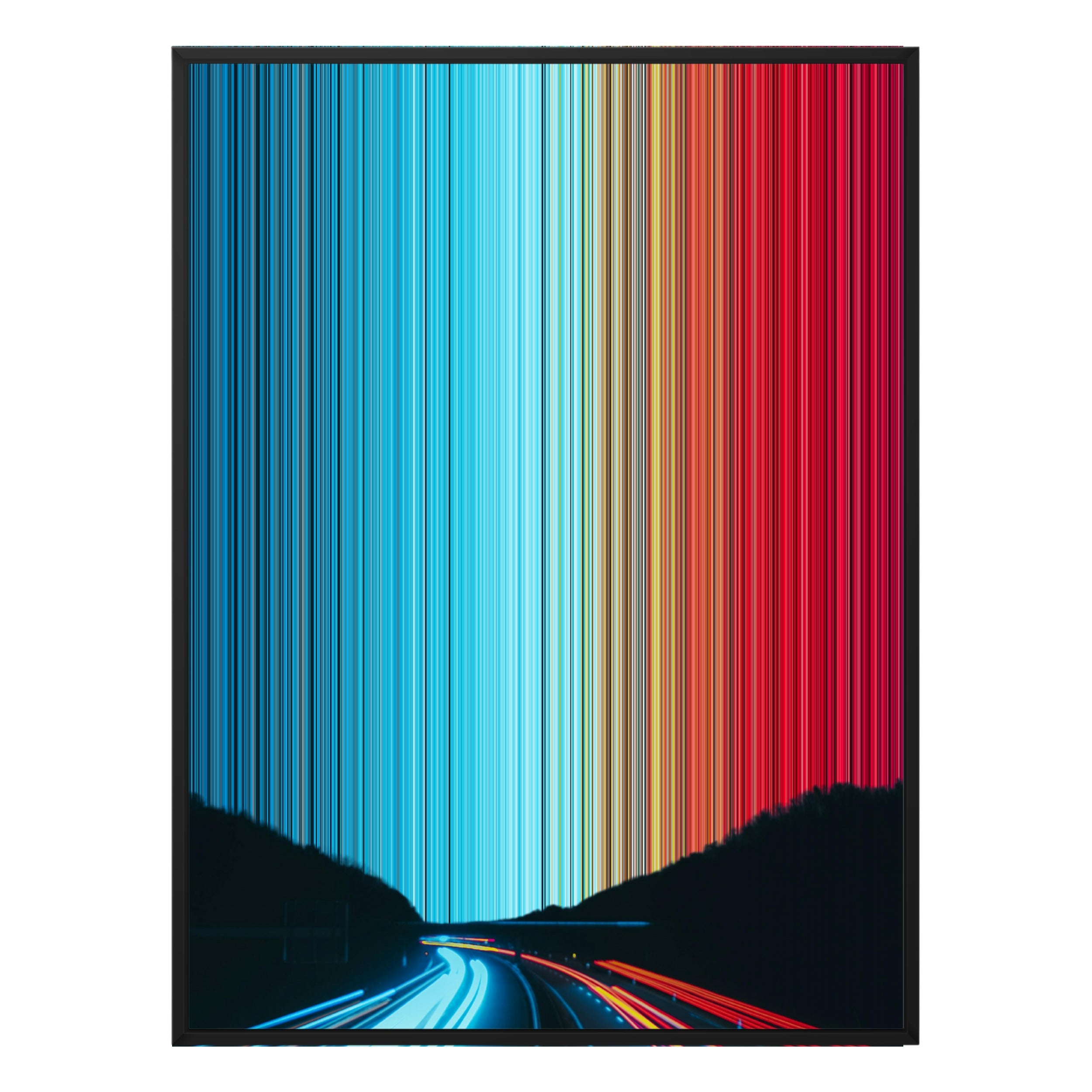 40×32" Metallic Float Frame Canvas - Black Frame variant