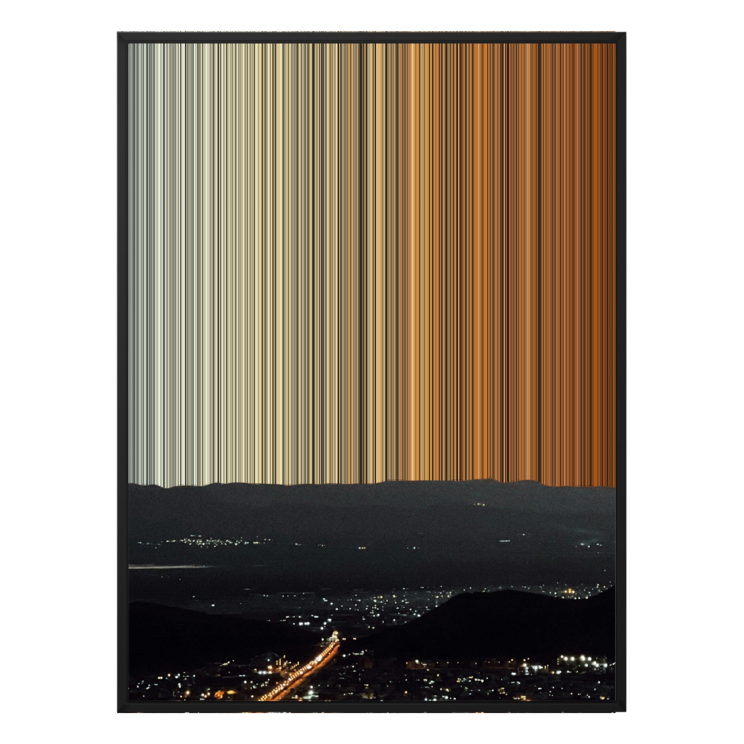 40×32" Metallic Float Frame Canvas - Black Frame variant