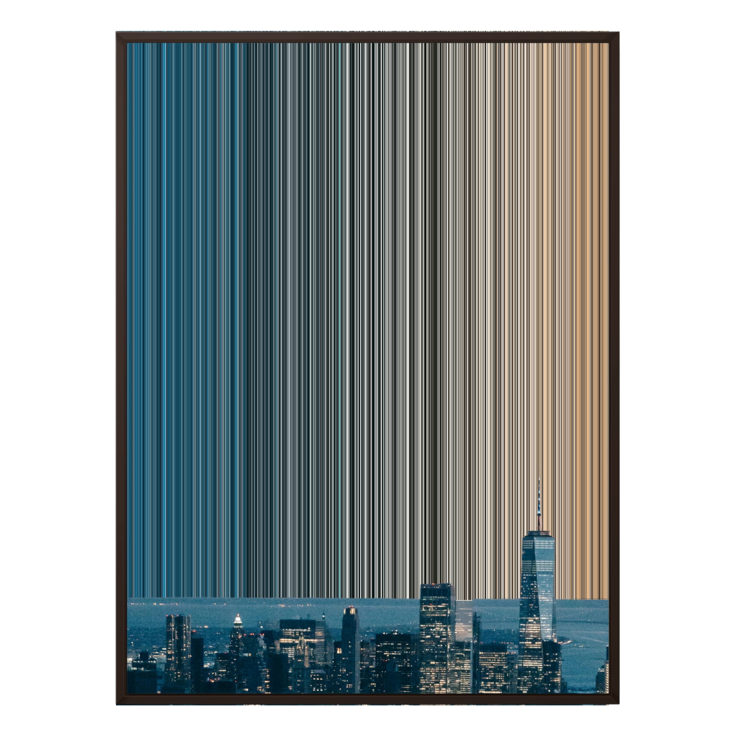 40×32" Metallic Float Frame Canvas - Brown Frame variant