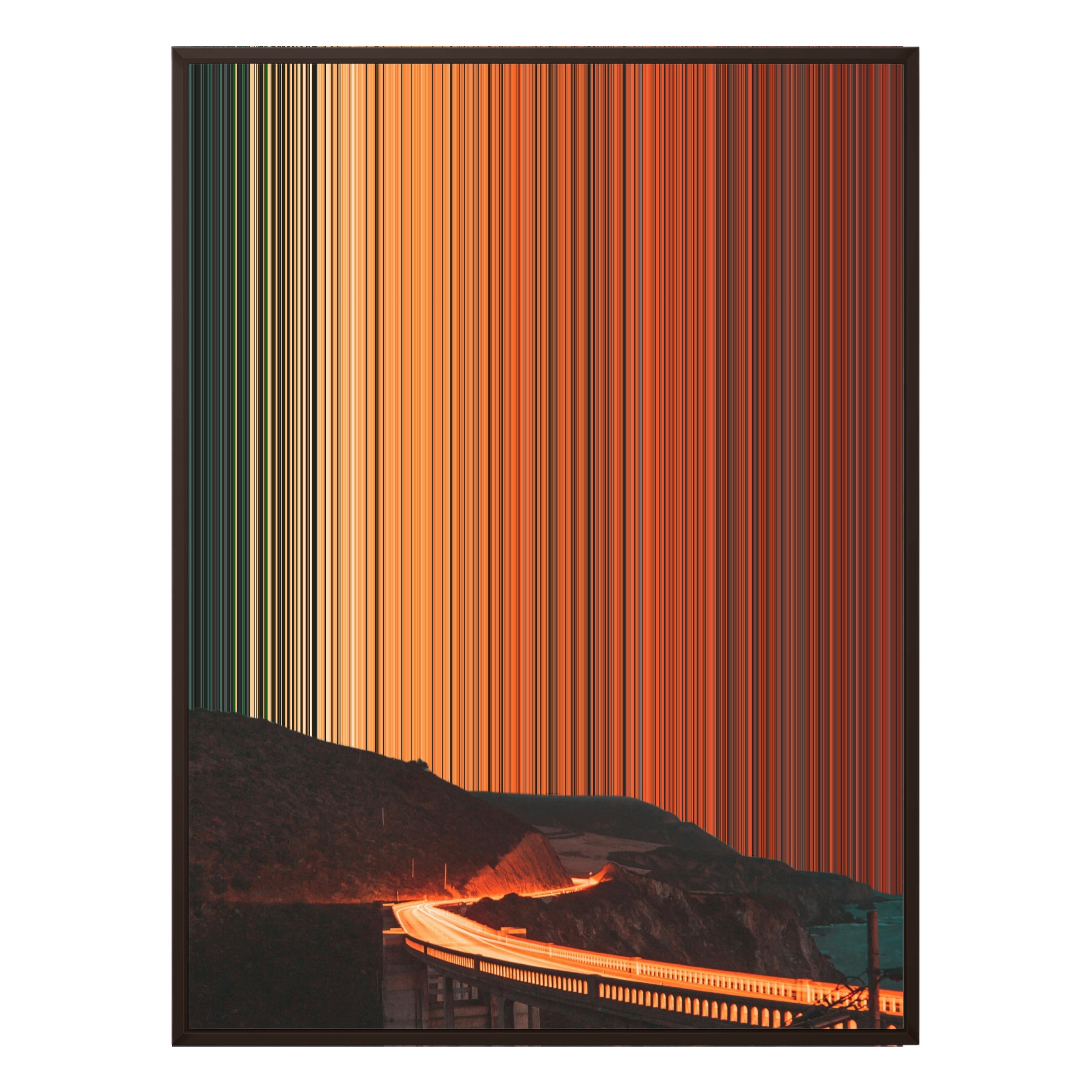 40×32" Metallic Float Frame Canvas - Brown Frame variant