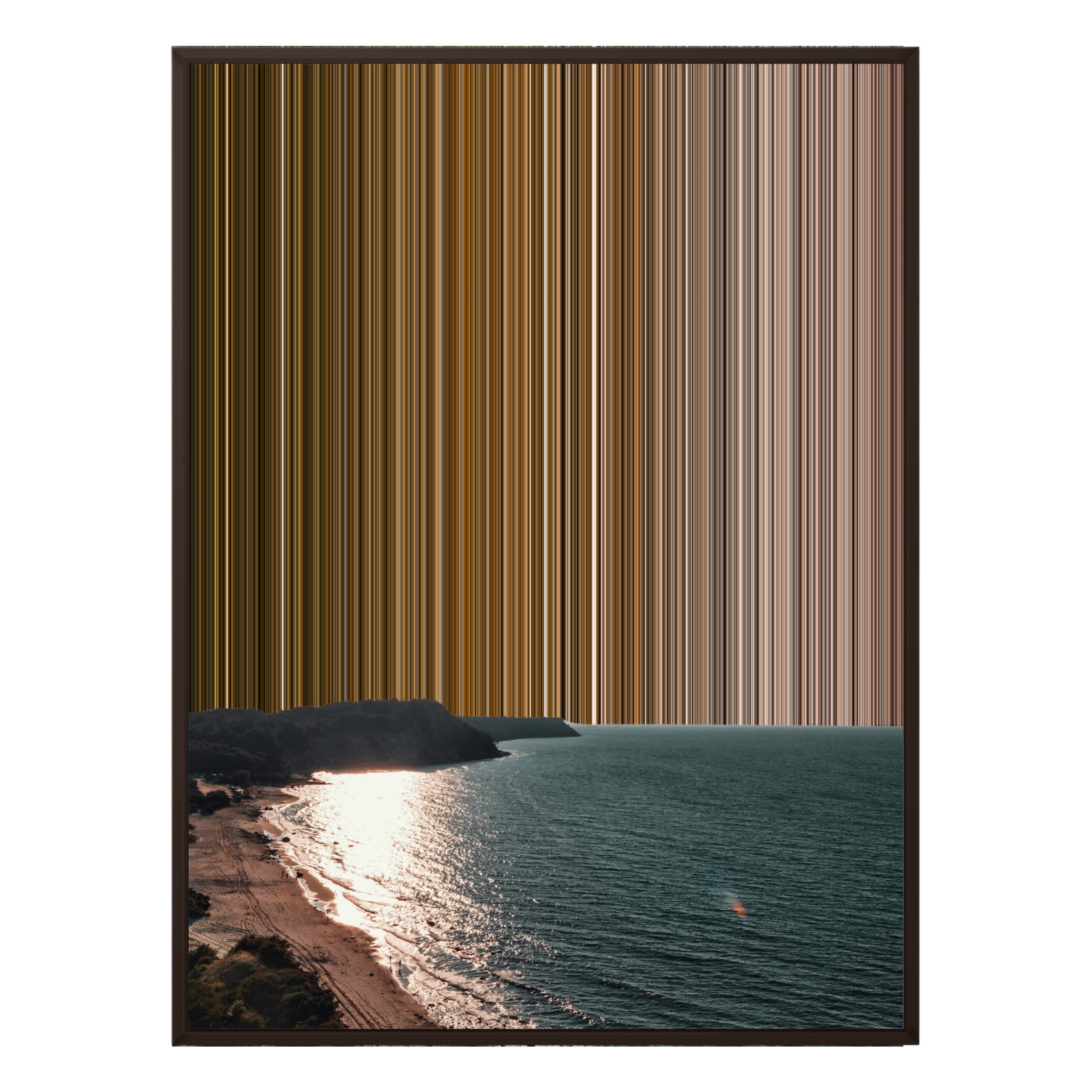 40×32" Metallic Float Frame Canvas - Brown Frame variant