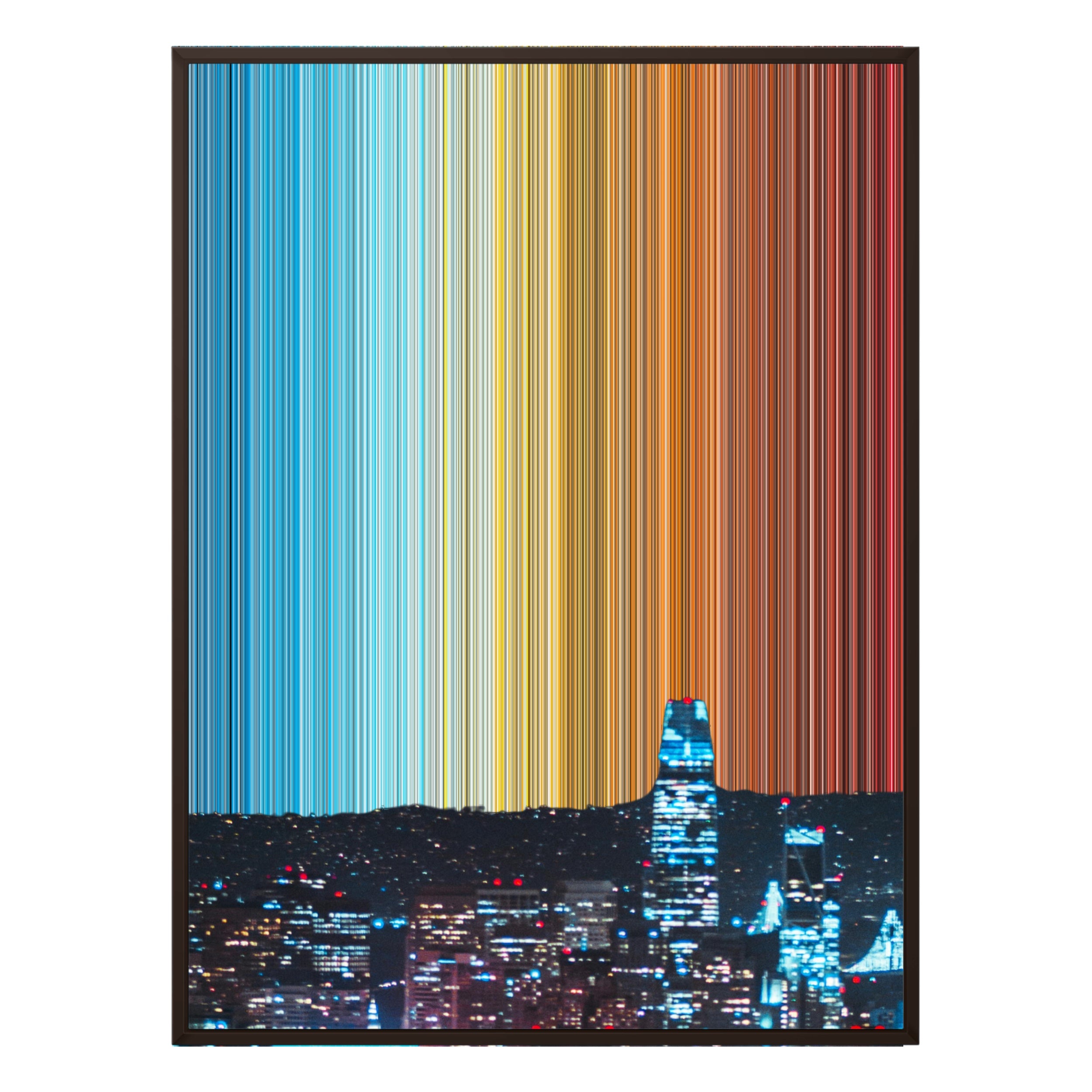 40×32" Metallic Float Frame Canvas - Brown Frame variant