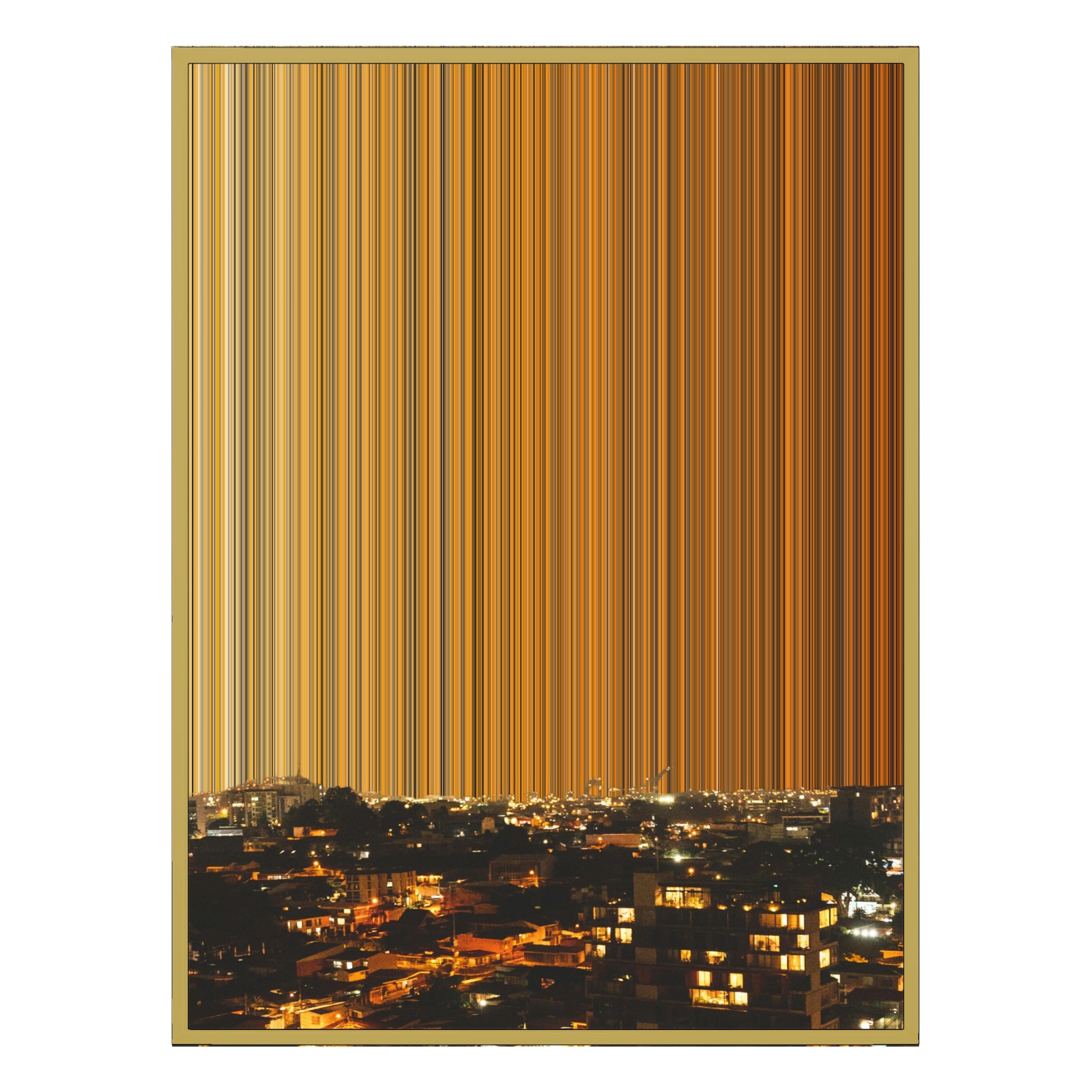 40×32" Metallic Float Frame Canvas - Gold Frame variant