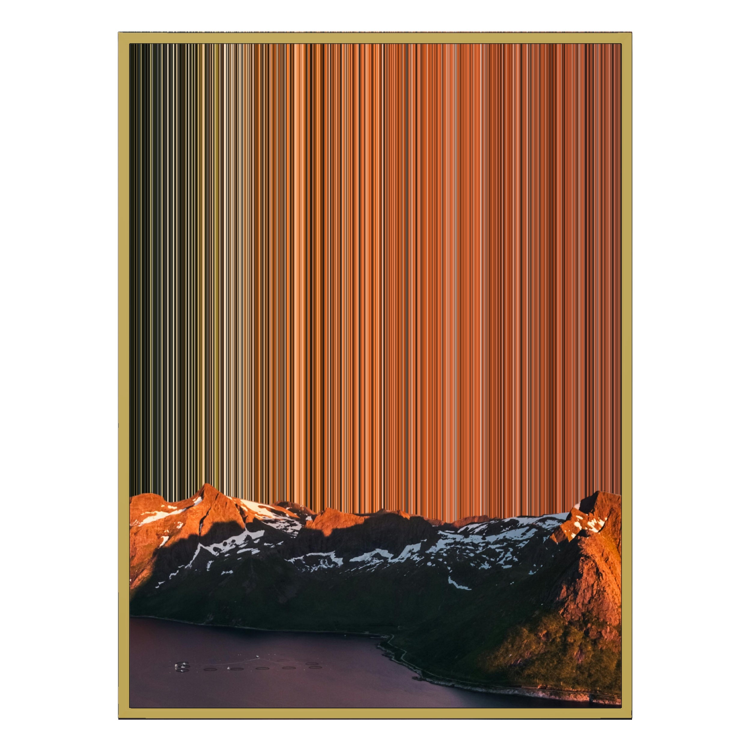 40×32" Metallic Float Frame Canvas - Gold Frame variant