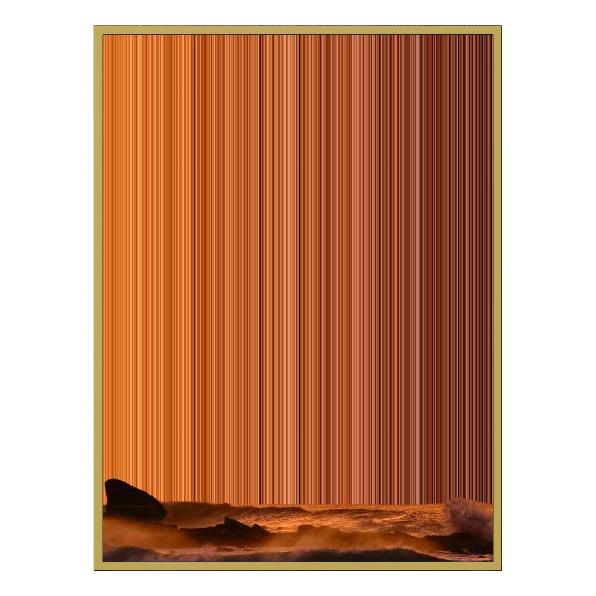 40×32" Metallic Float Frame Canvas - Gold Frame variant