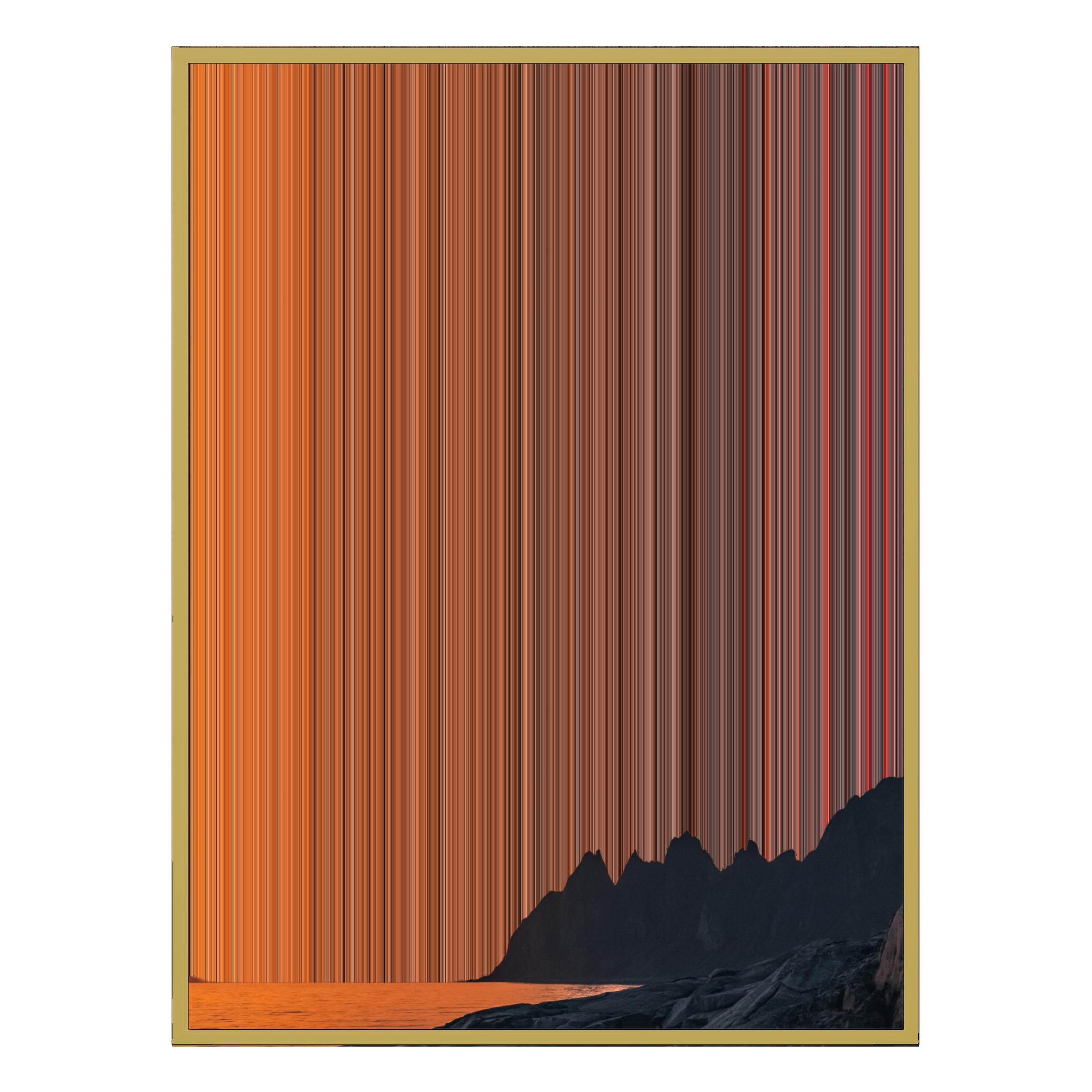 40×32" Metallic Float Frame Canvas - Gold Frame variant