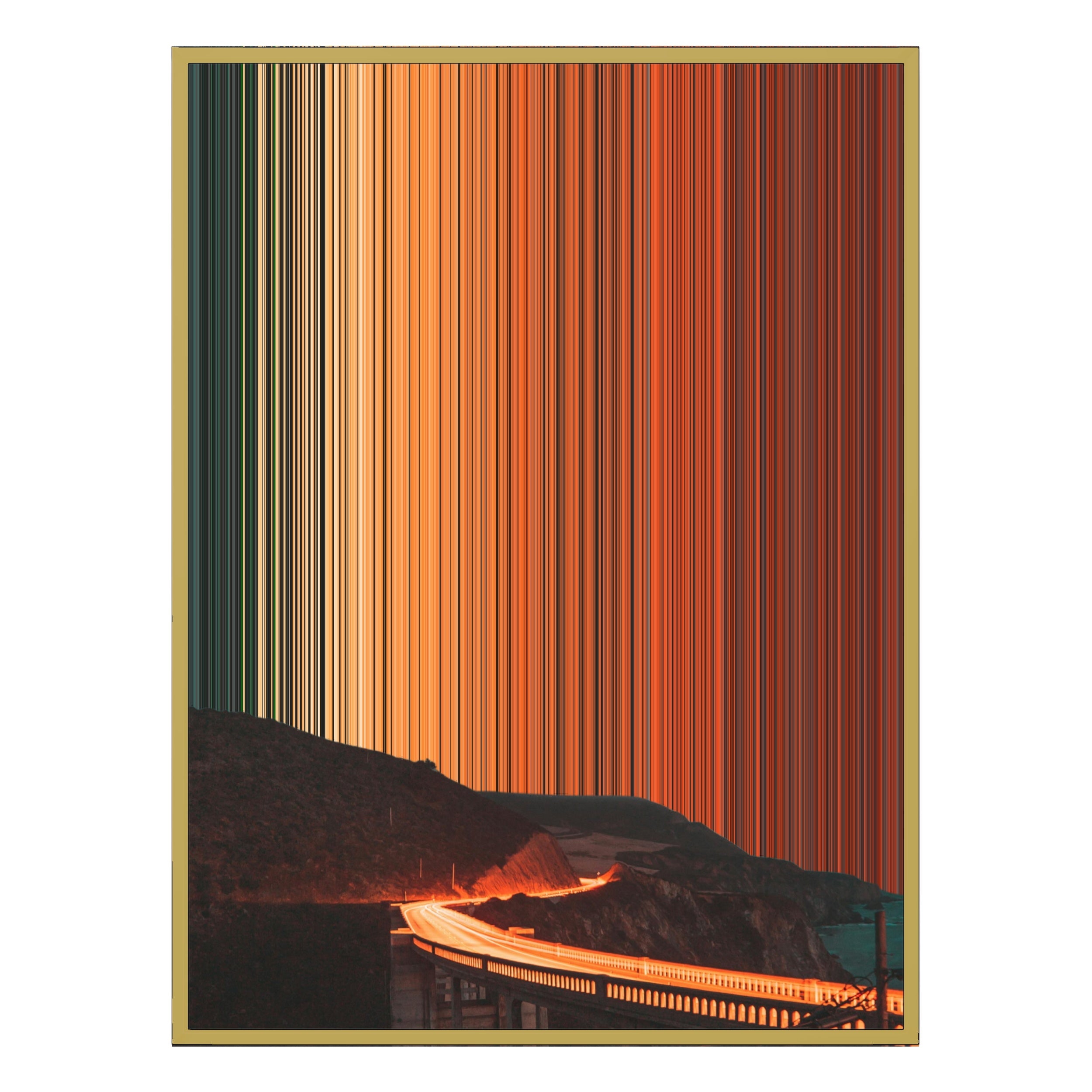 40×32" Metallic Float Frame Canvas - Gold Frame variant