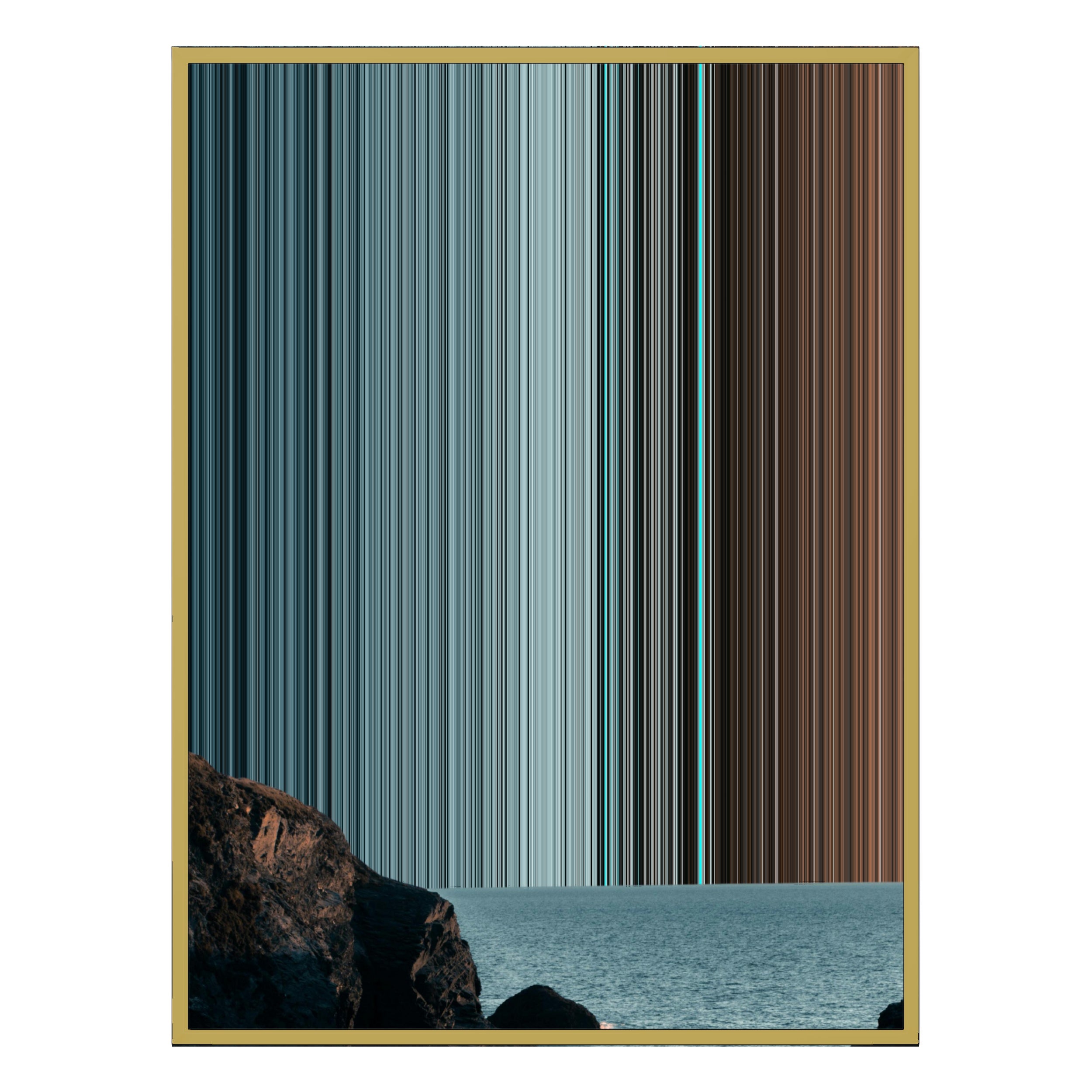 40×32" Metallic Float Frame Canvas - Gold Frame variant