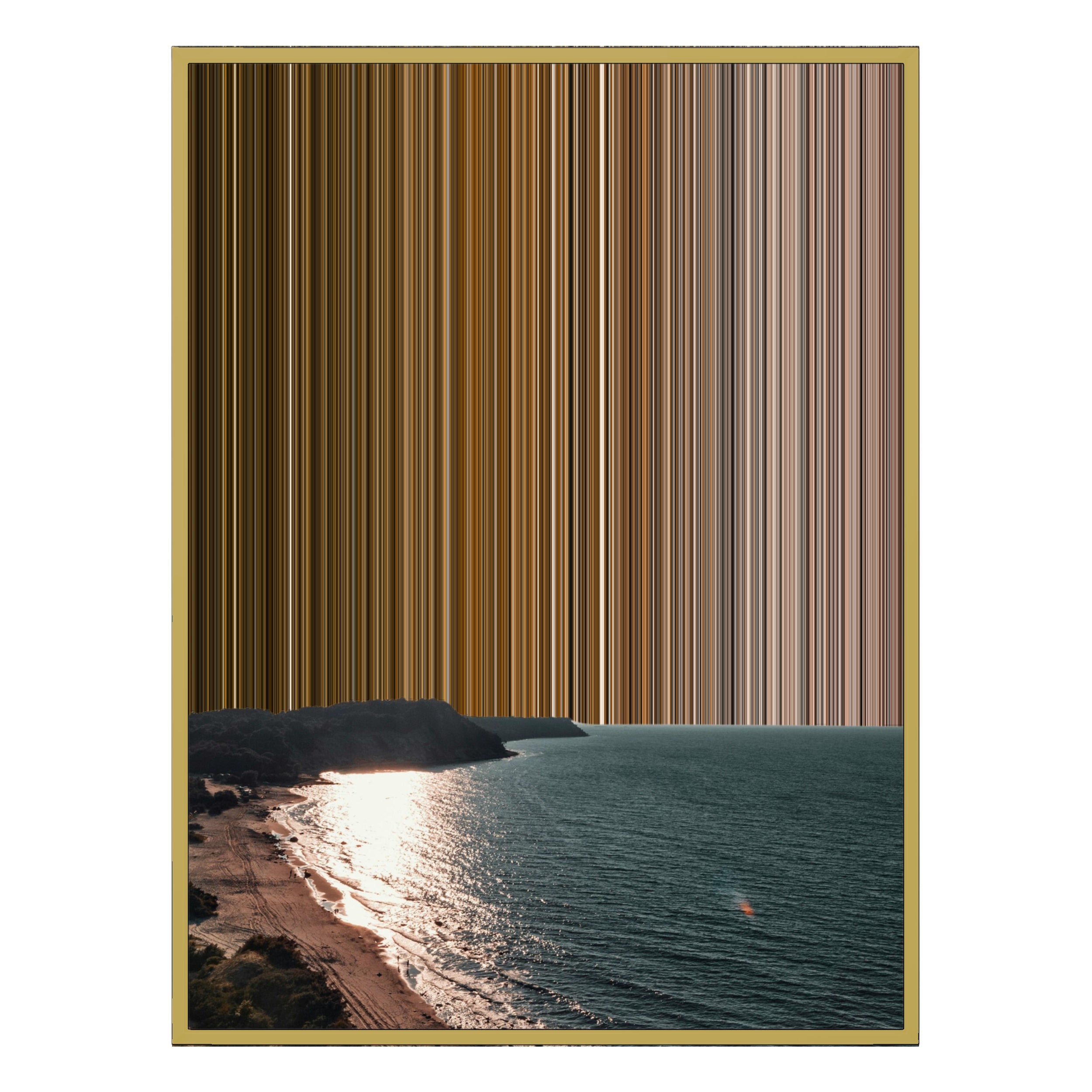 40×32" Metallic Float Frame Canvas - Gold Frame variant