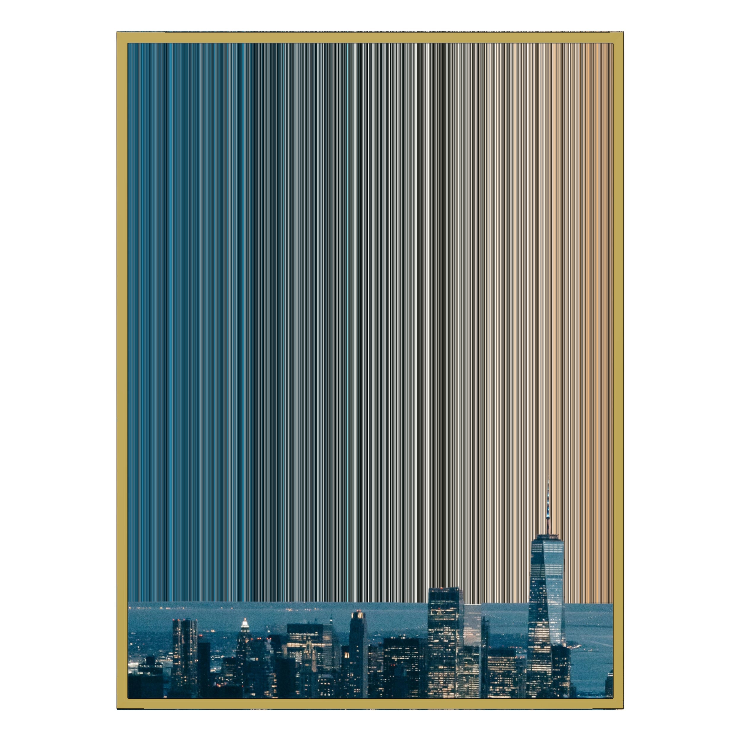 40×32" Metallic Float Frame Canvas - Gold Frame variant