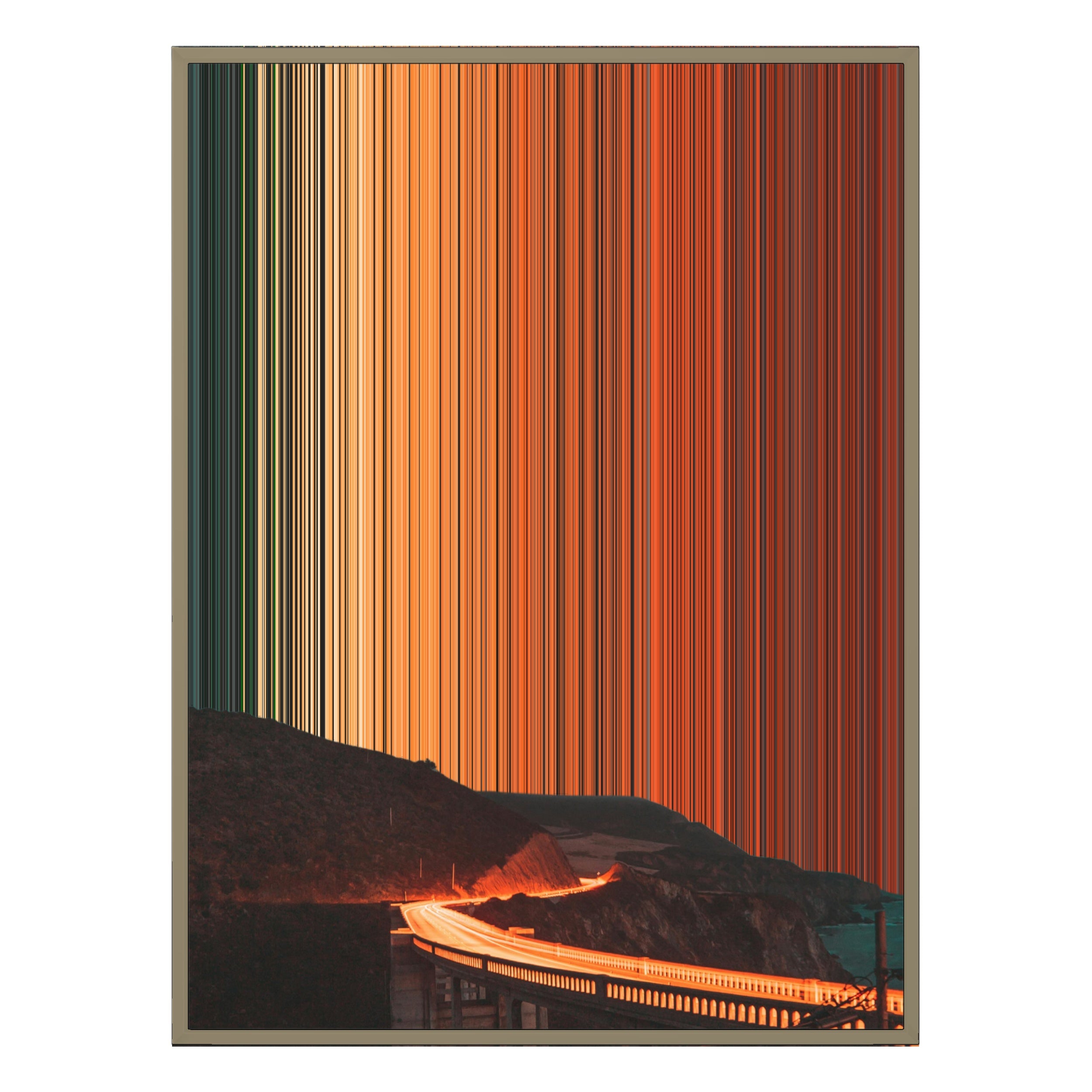 40×32" Metallic Float Frame Canvas - Natural Frame variant