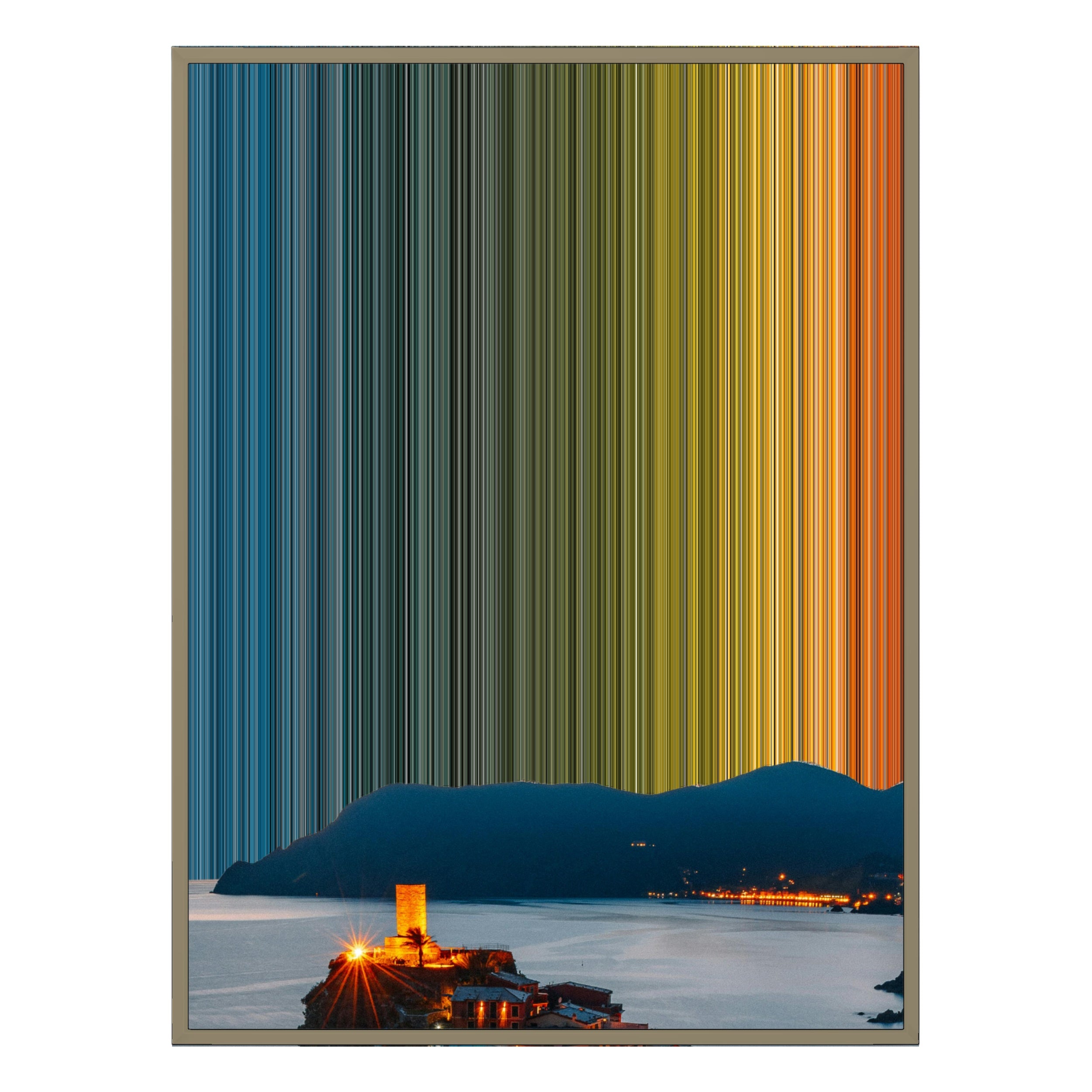 40×32" Metallic Float Frame Canvas - Natural Frame variant