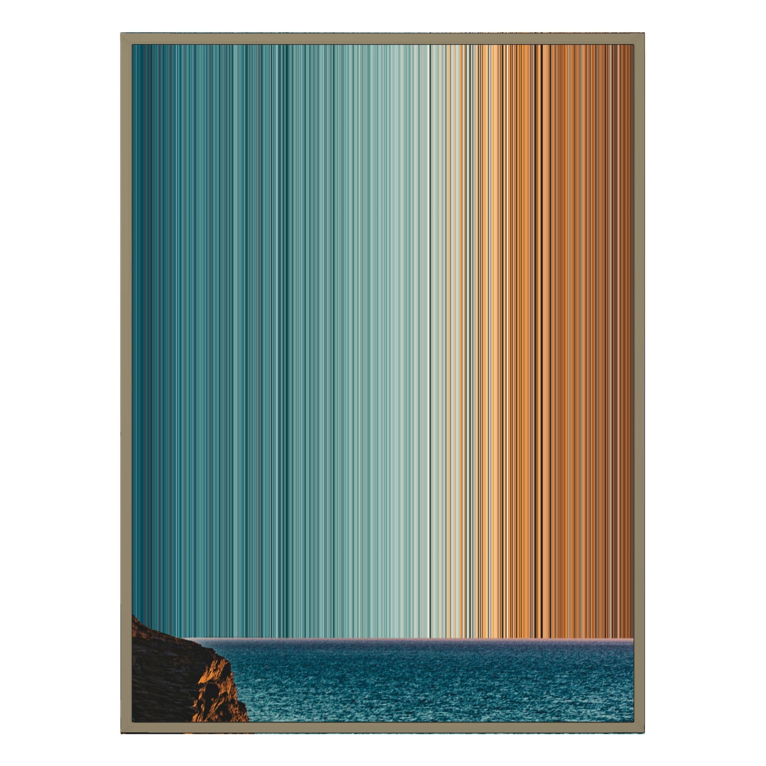40×32" Metallic Float Frame Canvas - Natural Frame variant