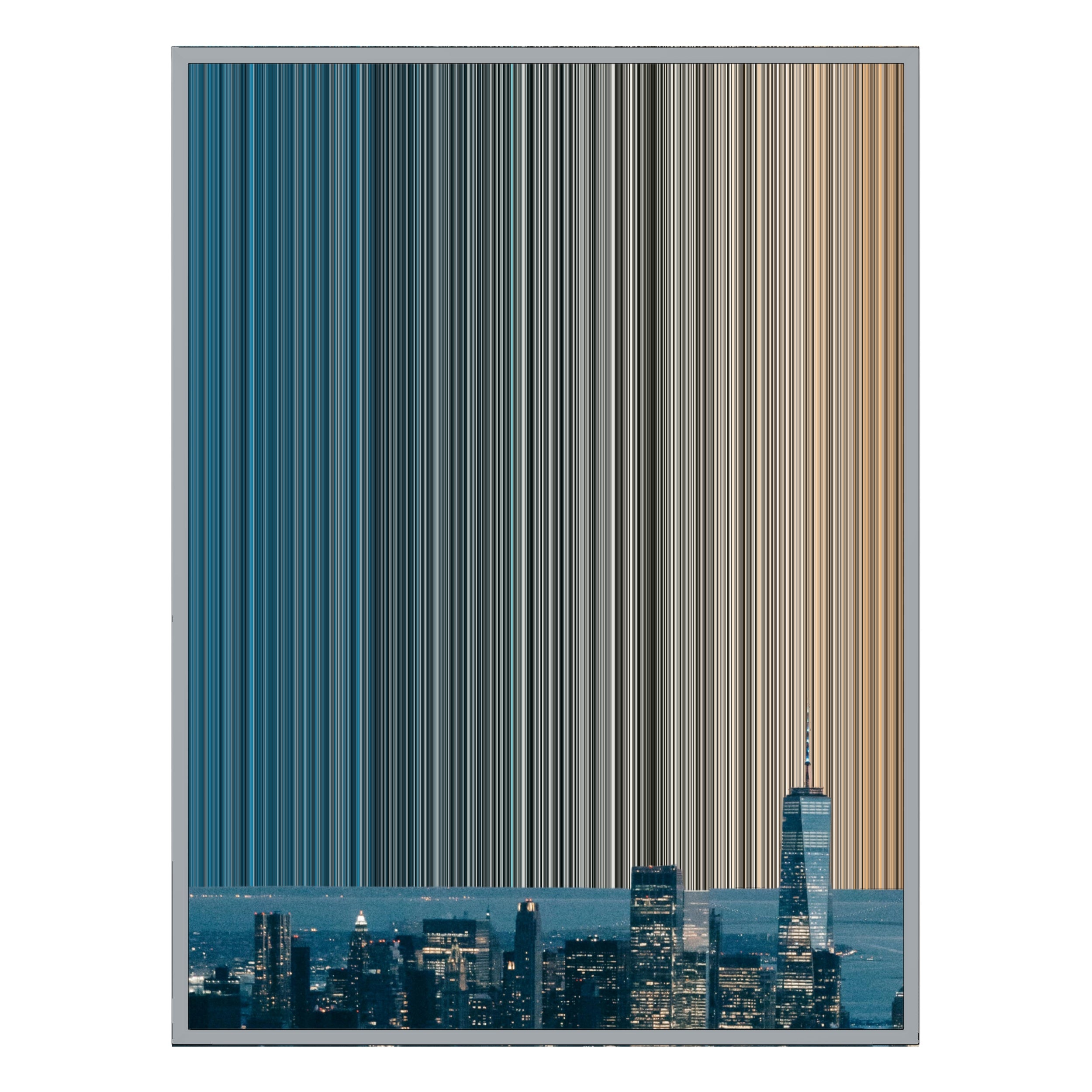 40×32" Metallic Float Frame Canvas - Silver Frame variant