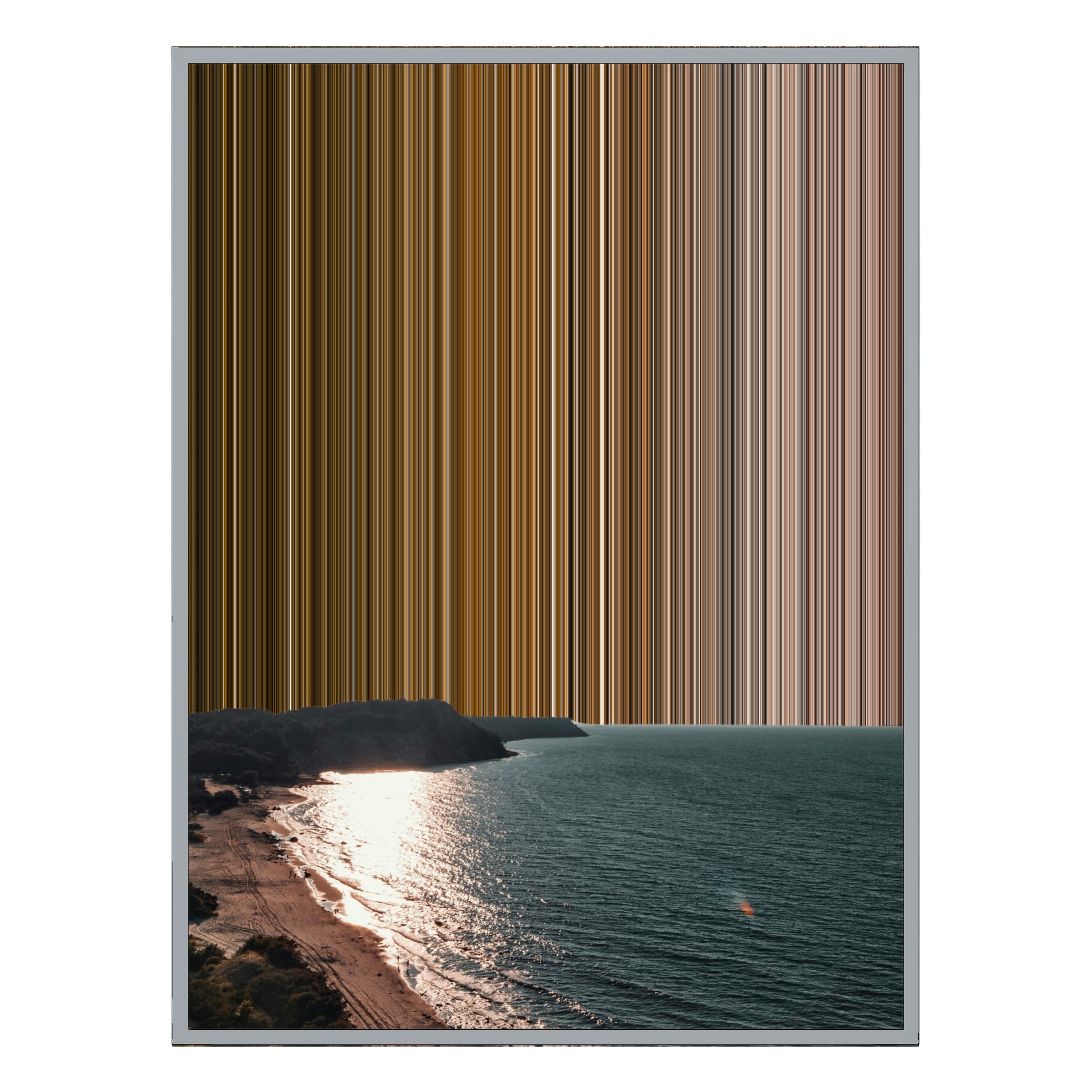 40×32" Metallic Float Frame Canvas - Silver Frame variant