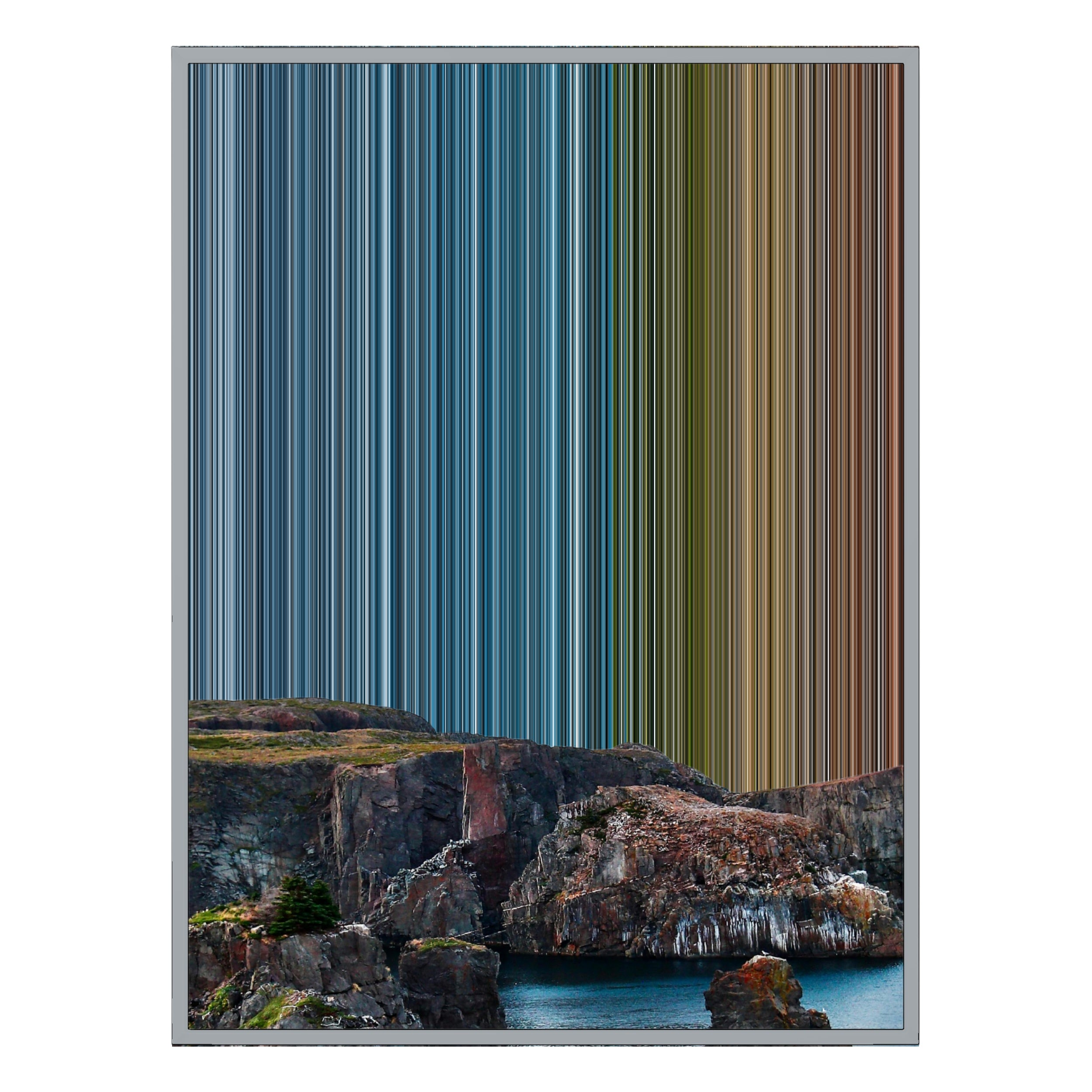 40×32" Metallic Float Frame Canvas - Silver Frame variant