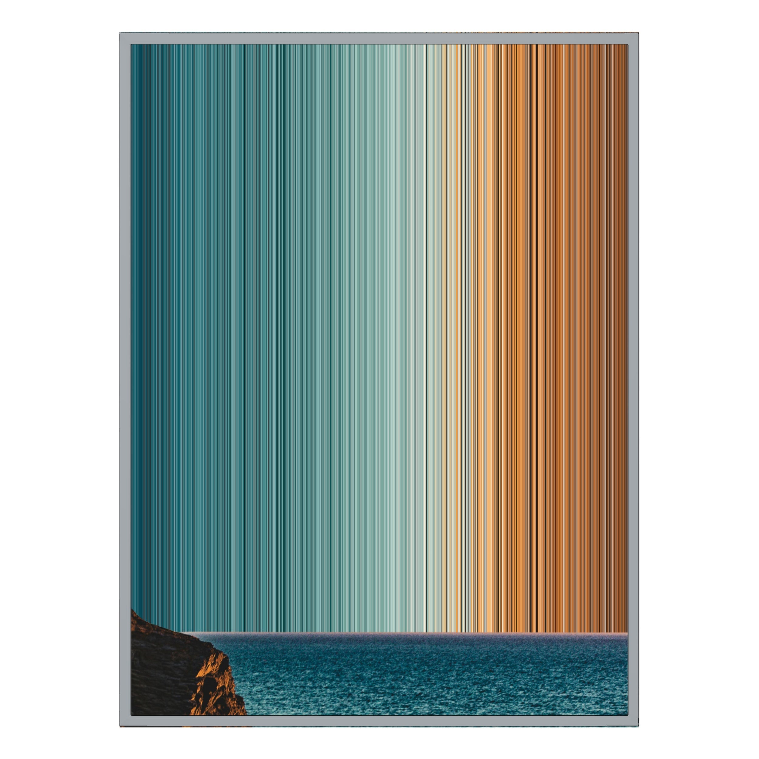 40×32" Metallic Float Frame Canvas - Silver Frame variant