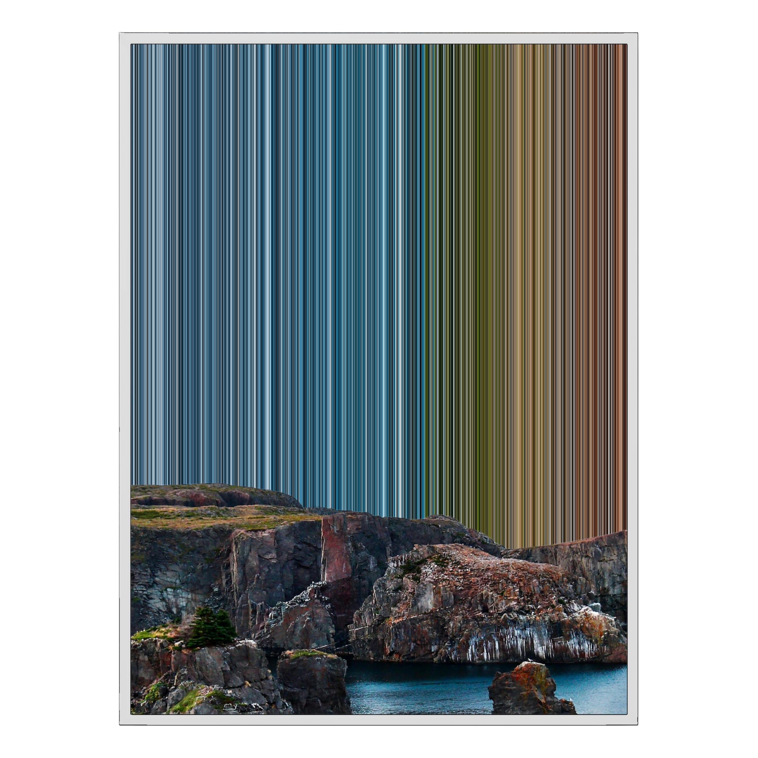 40×32" Metallic Float Frame Canvas - White Frame variant