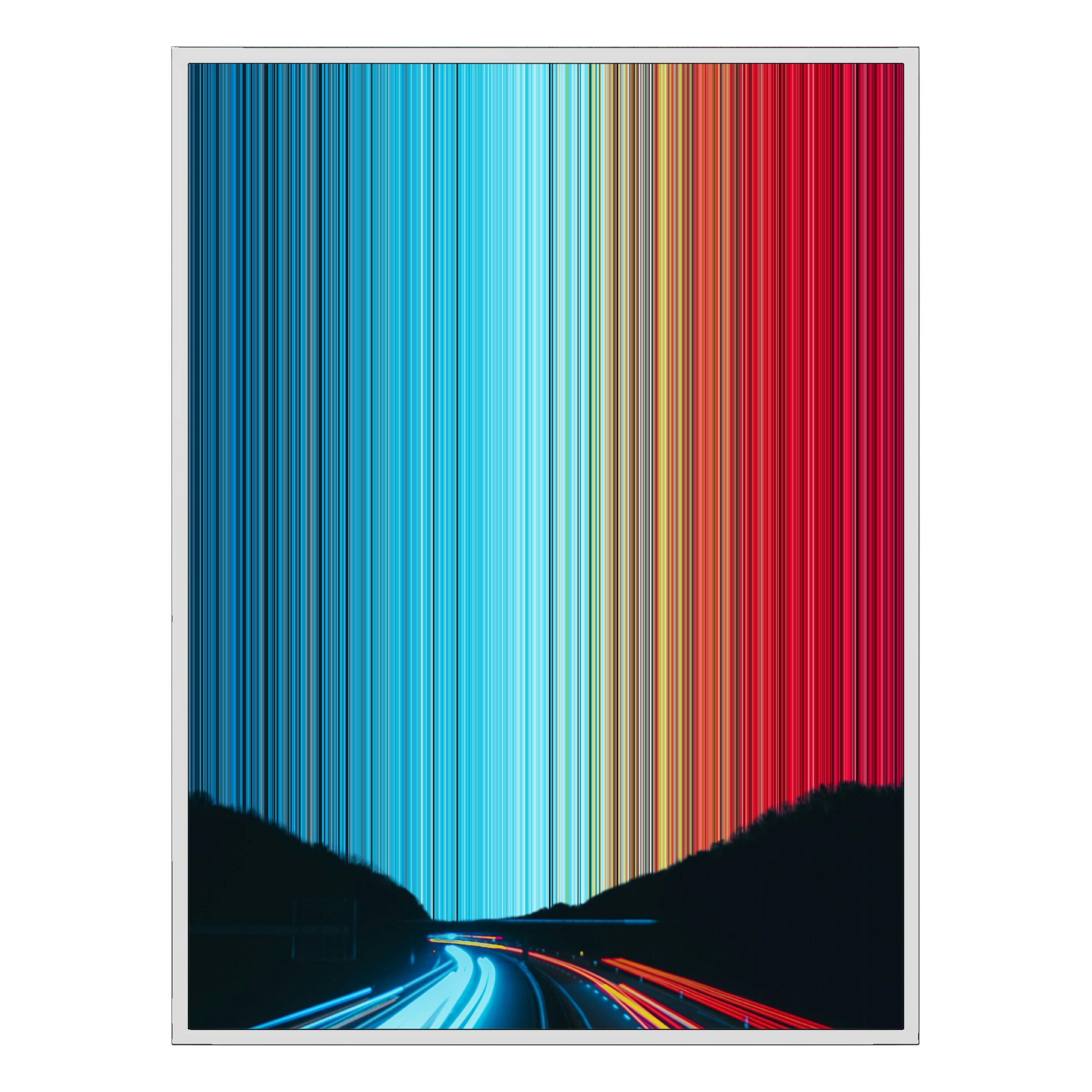 40×32" Metallic Float Frame Canvas - White Frame variant