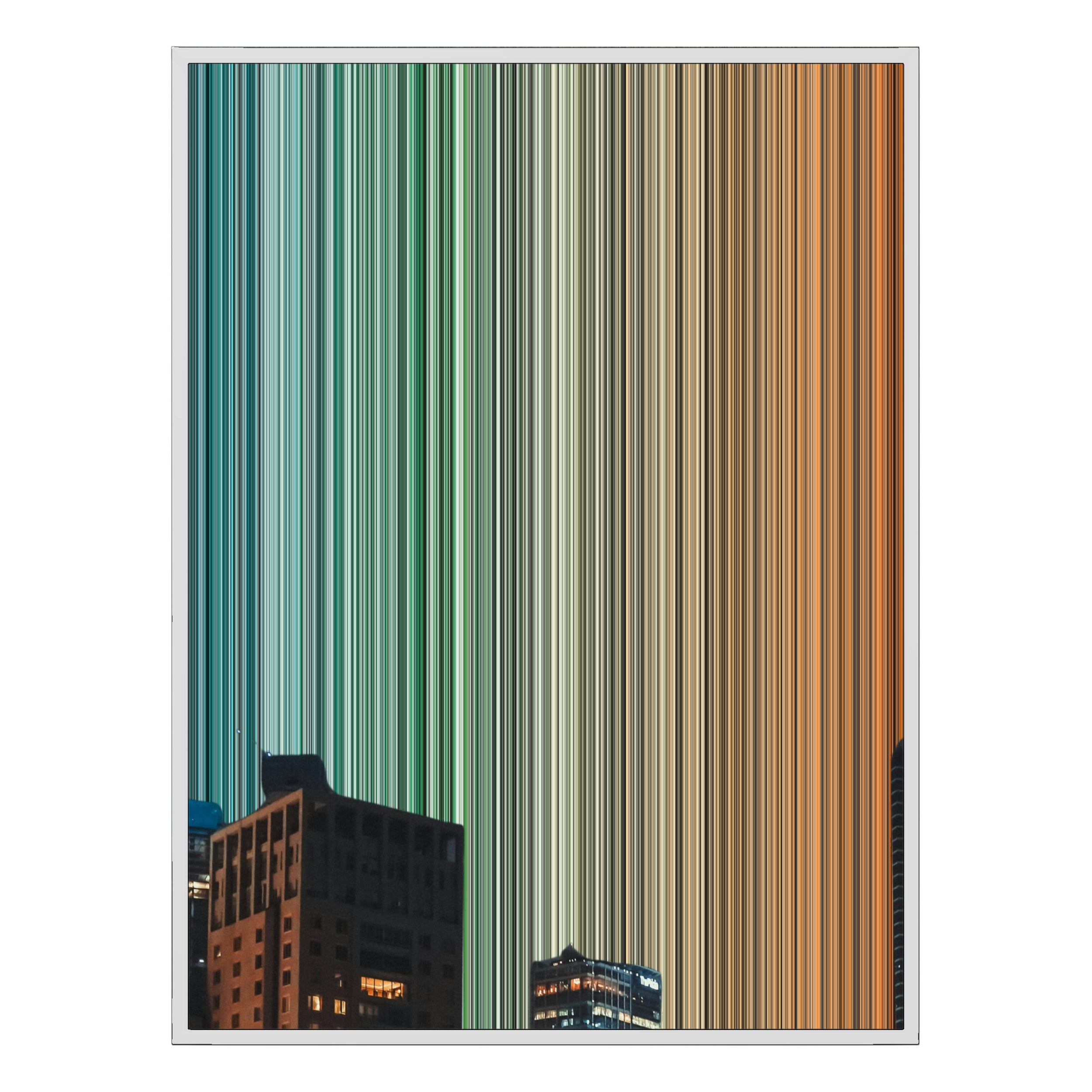 40×32" Metallic Float Frame Canvas - White Frame variant