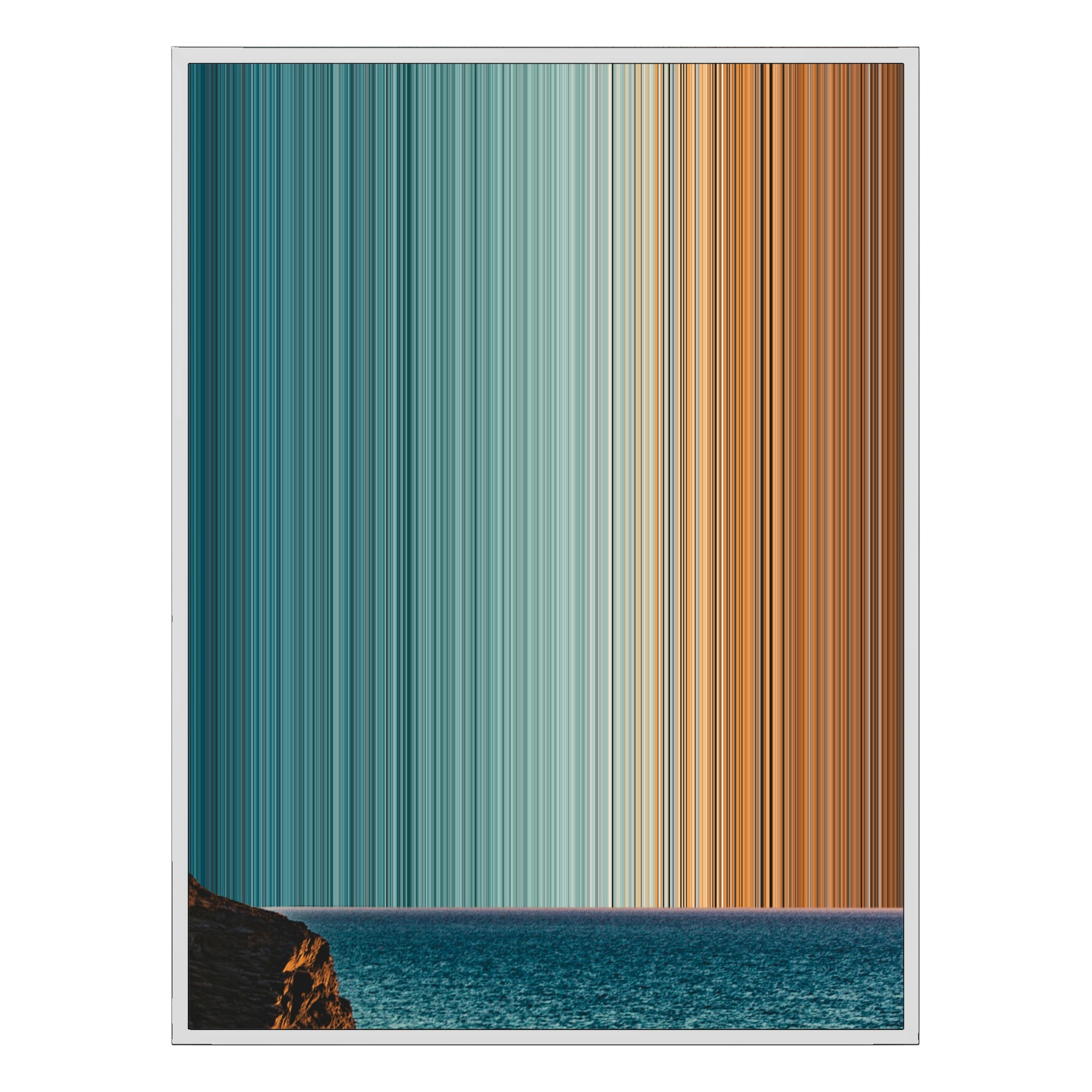 40×32" Metallic Float Frame Canvas - White Frame variant