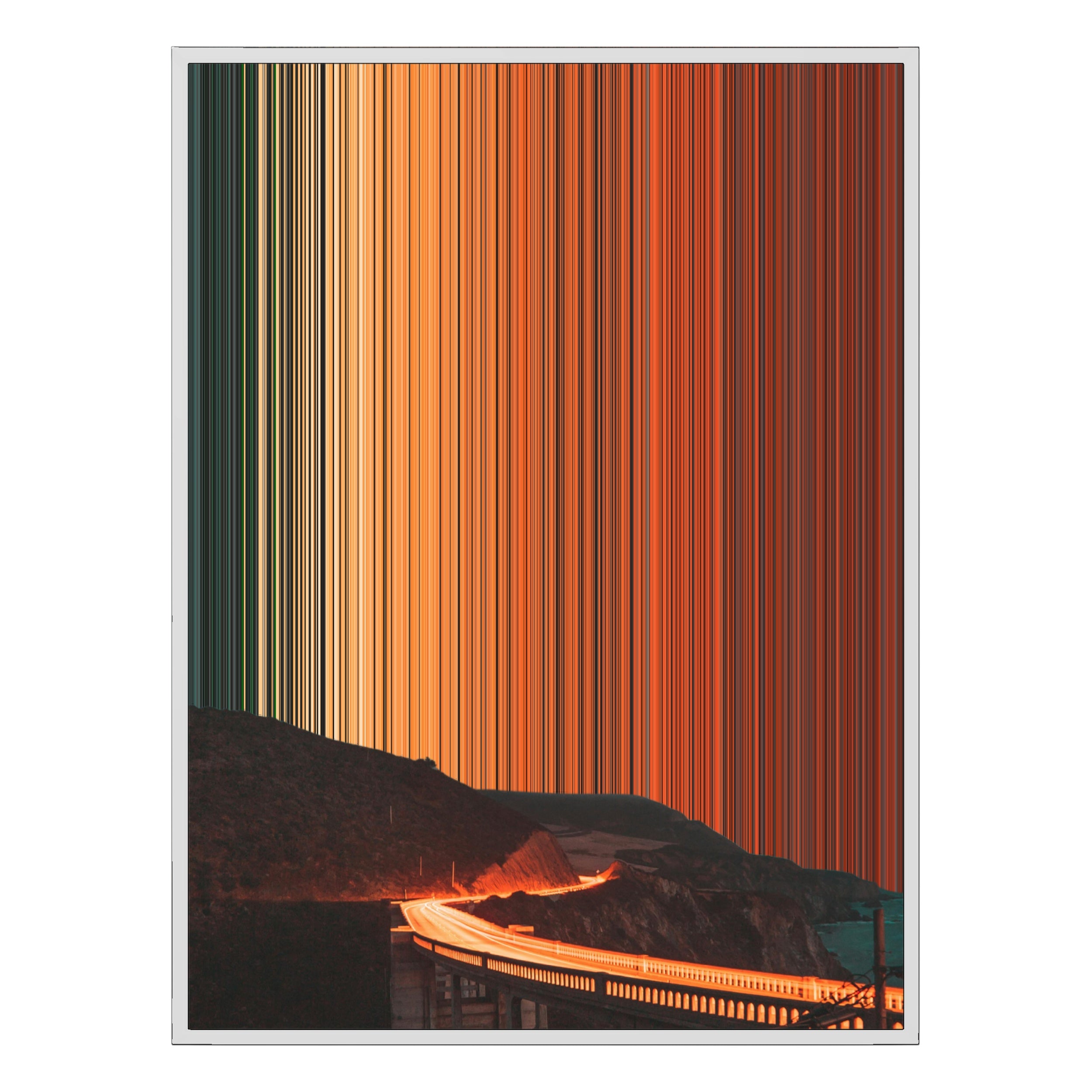 40×32" Metallic Float Frame Canvas - White Frame variant