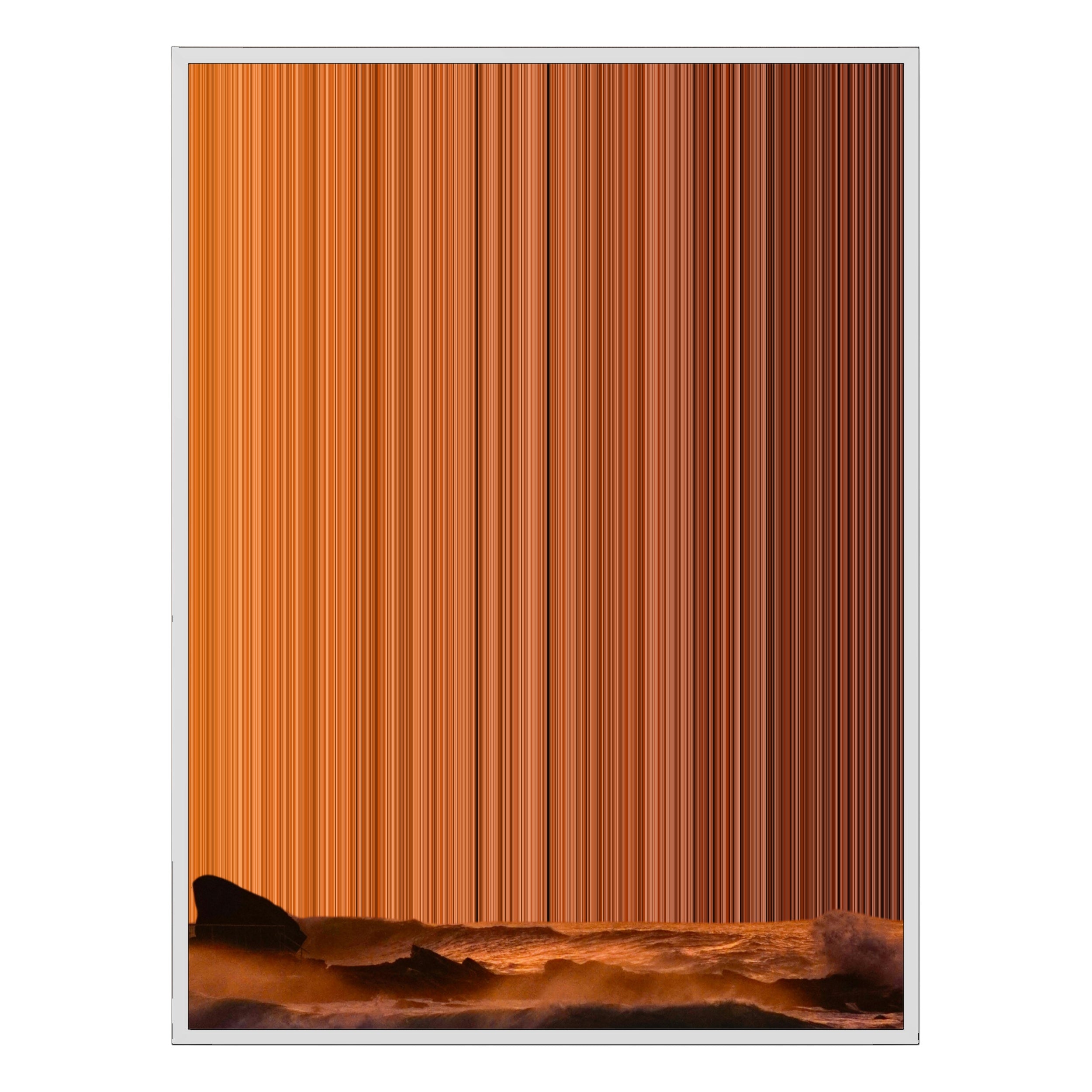 40×32" Metallic Float Frame Canvas - White Frame variant