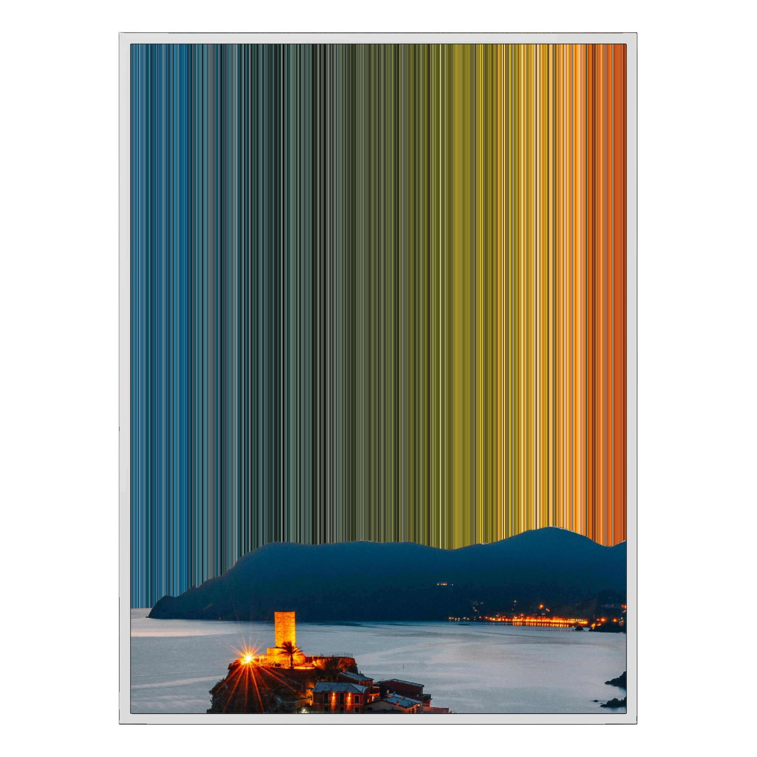 40×32" Metallic Float Frame Canvas - White Frame variant