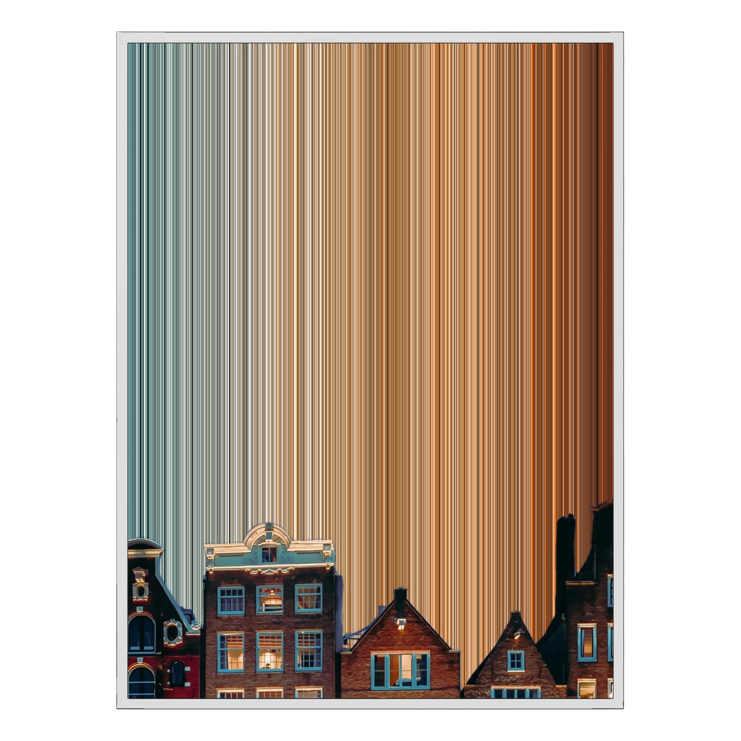 40×32" Metallic Float Frame Canvas - White Frame variant