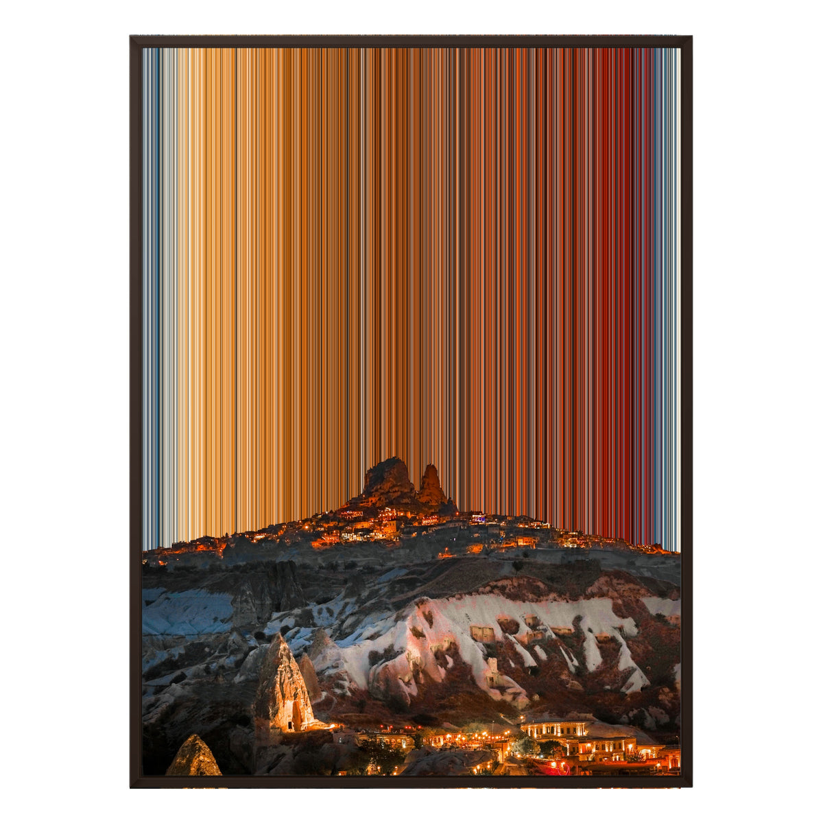 Inramad canvastavla, 36×48", brun ram