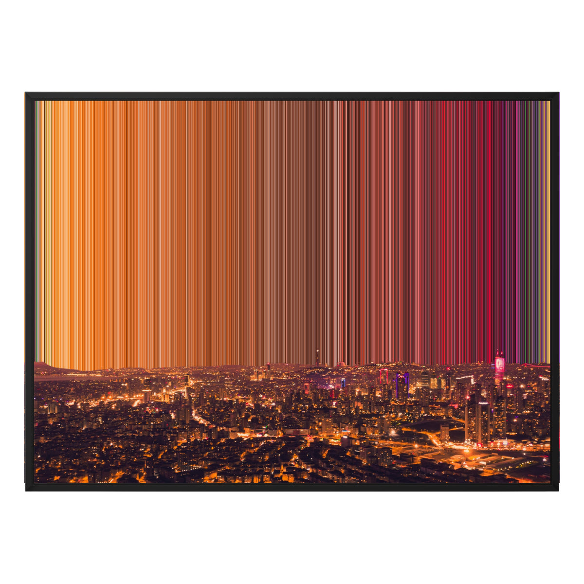 Gerahmtes Leinwandbild im Format 48×36", schwarzer Rahmen
