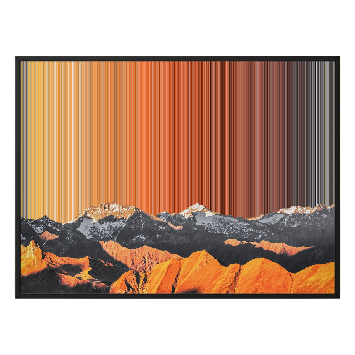 Toile encadrée, format 48×36", cadre noir