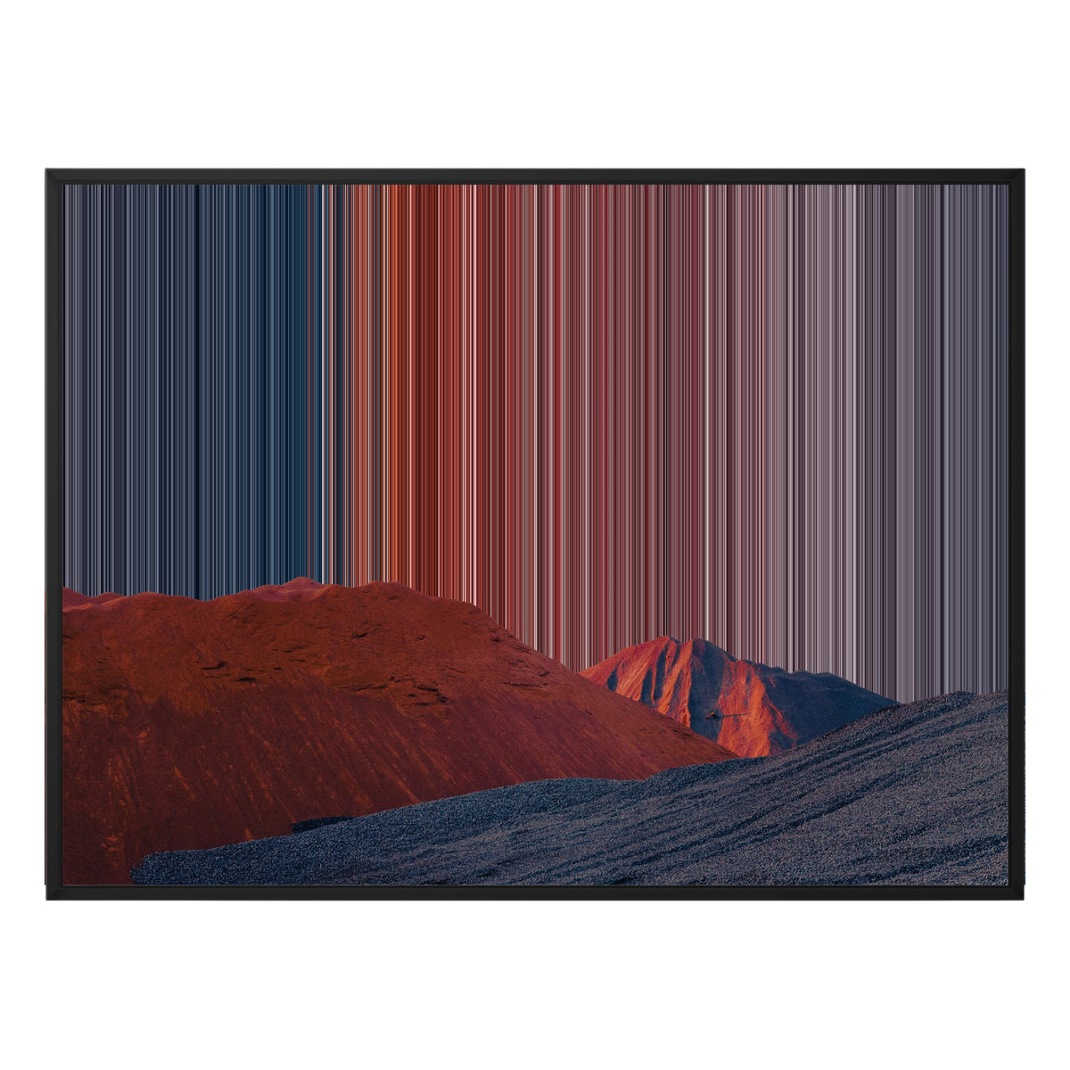 Toile encadrée, format 48×36", cadre noir