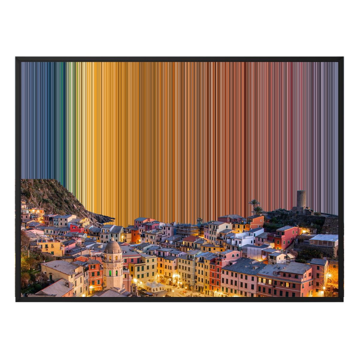 Gerahmtes Leinwandbild im Format 48×36", schwarzer Rahmen