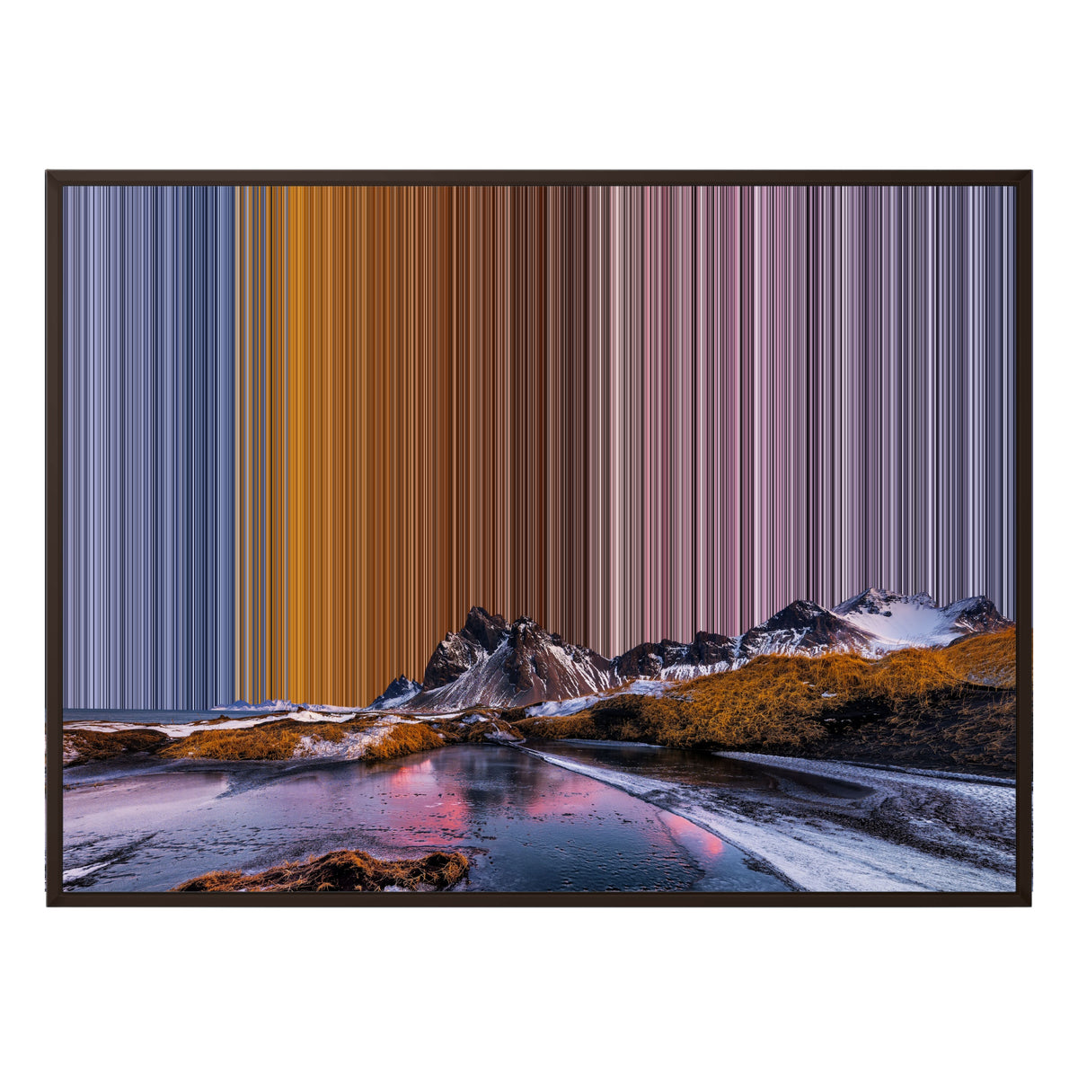 Inramad canvastavla, 48×36", brun ram