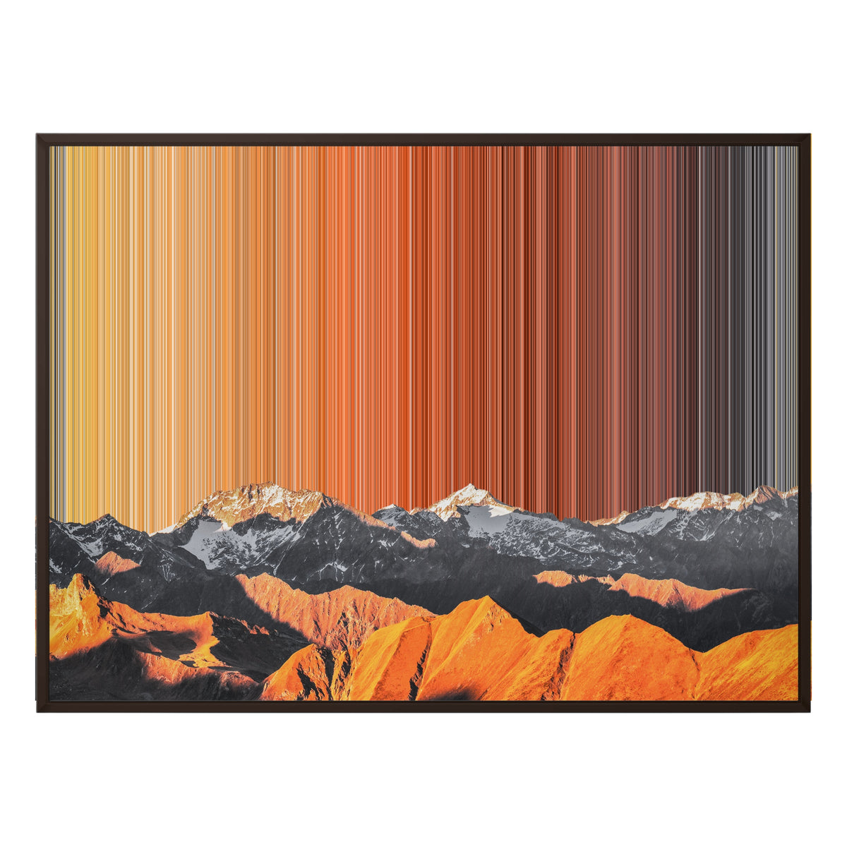 Toile encadrée, format 48×36", cadre brun