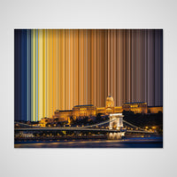Castillo de Buda, Budapest: vista frontal del lienzo que muestra la obra en detalle